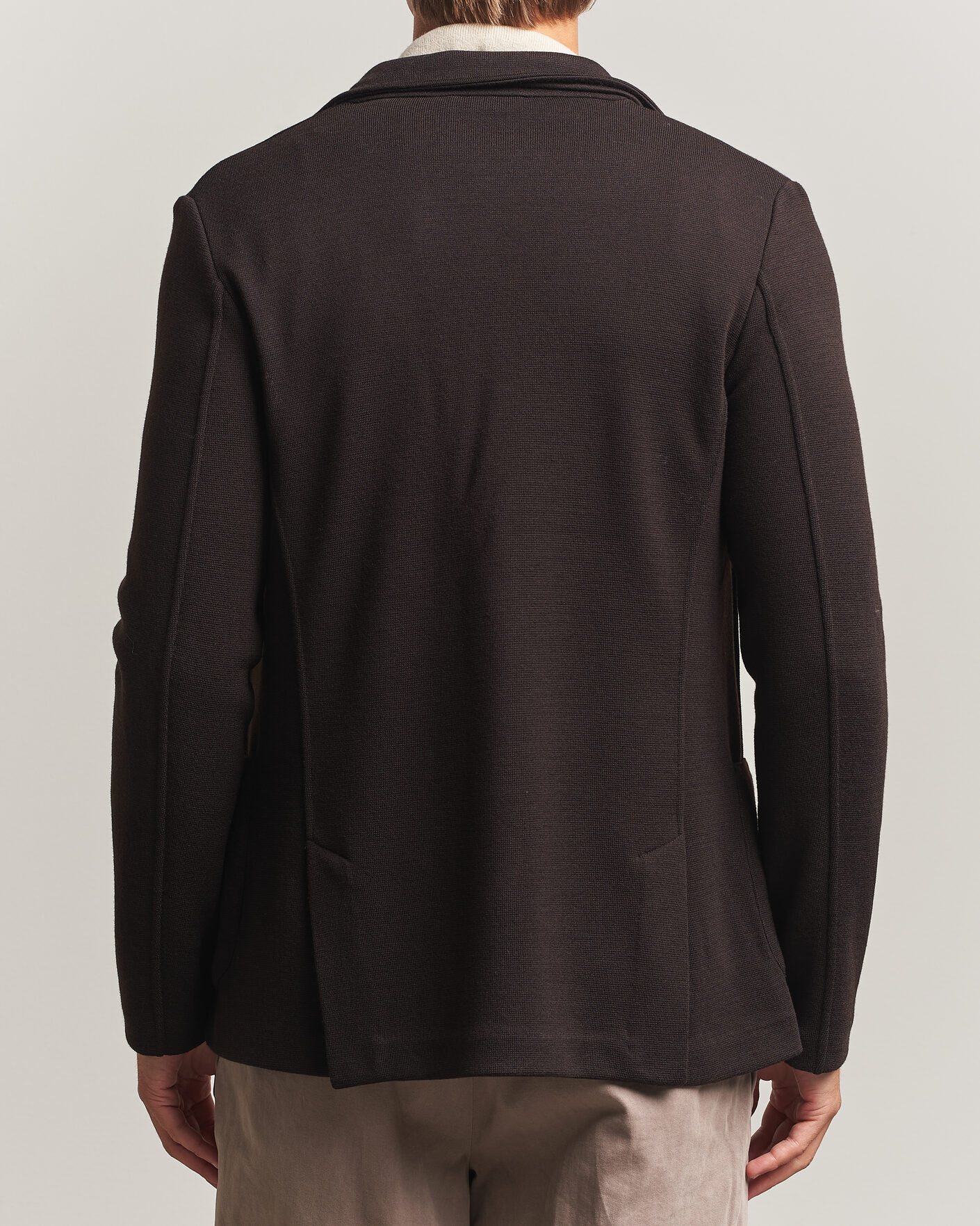 Herren | Sakkos | Gran Sasso | Rainwool Knitted Blazer Dark Brown