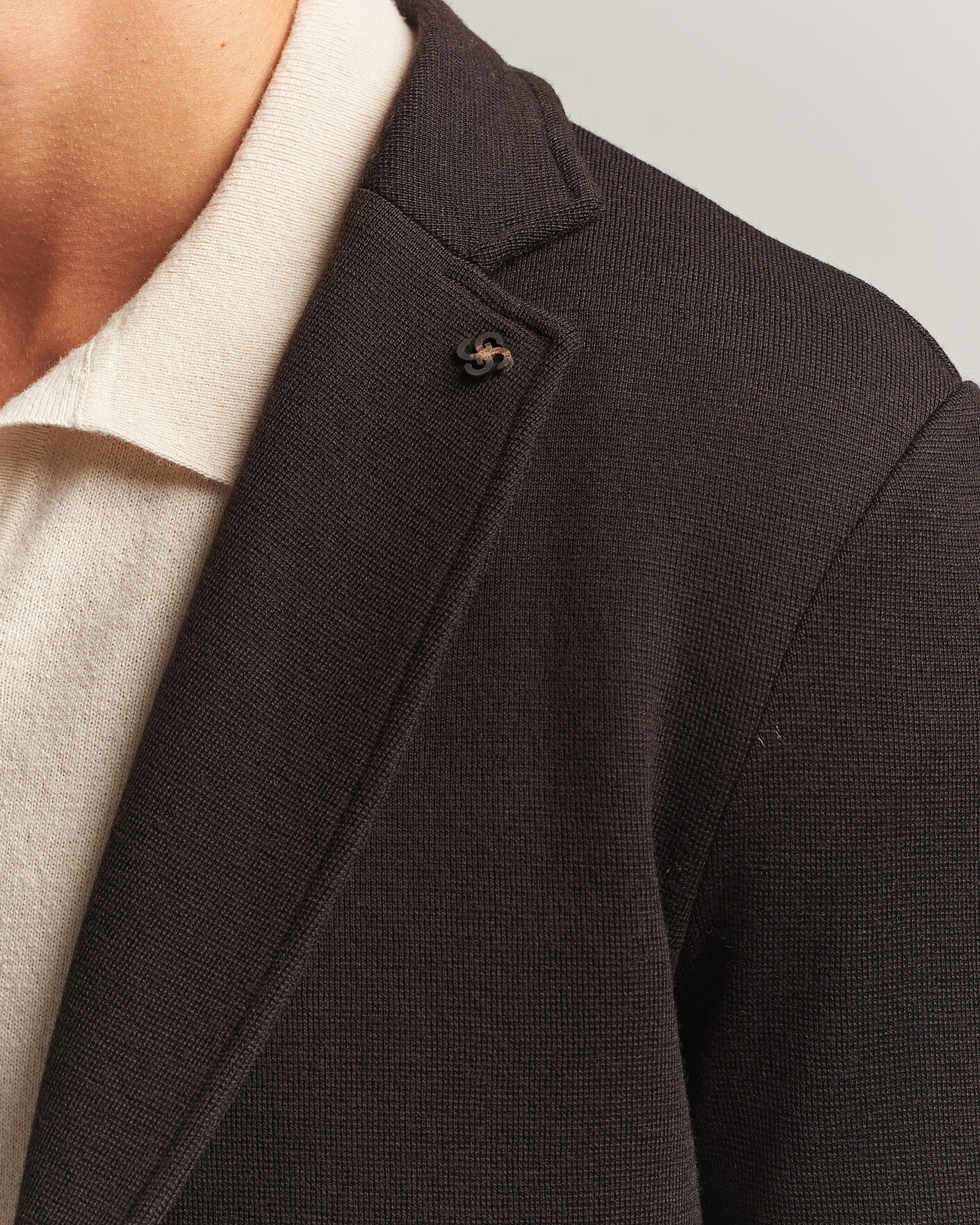 Herren | Sakkos | Gran Sasso | Rainwool Knitted Blazer Dark Brown