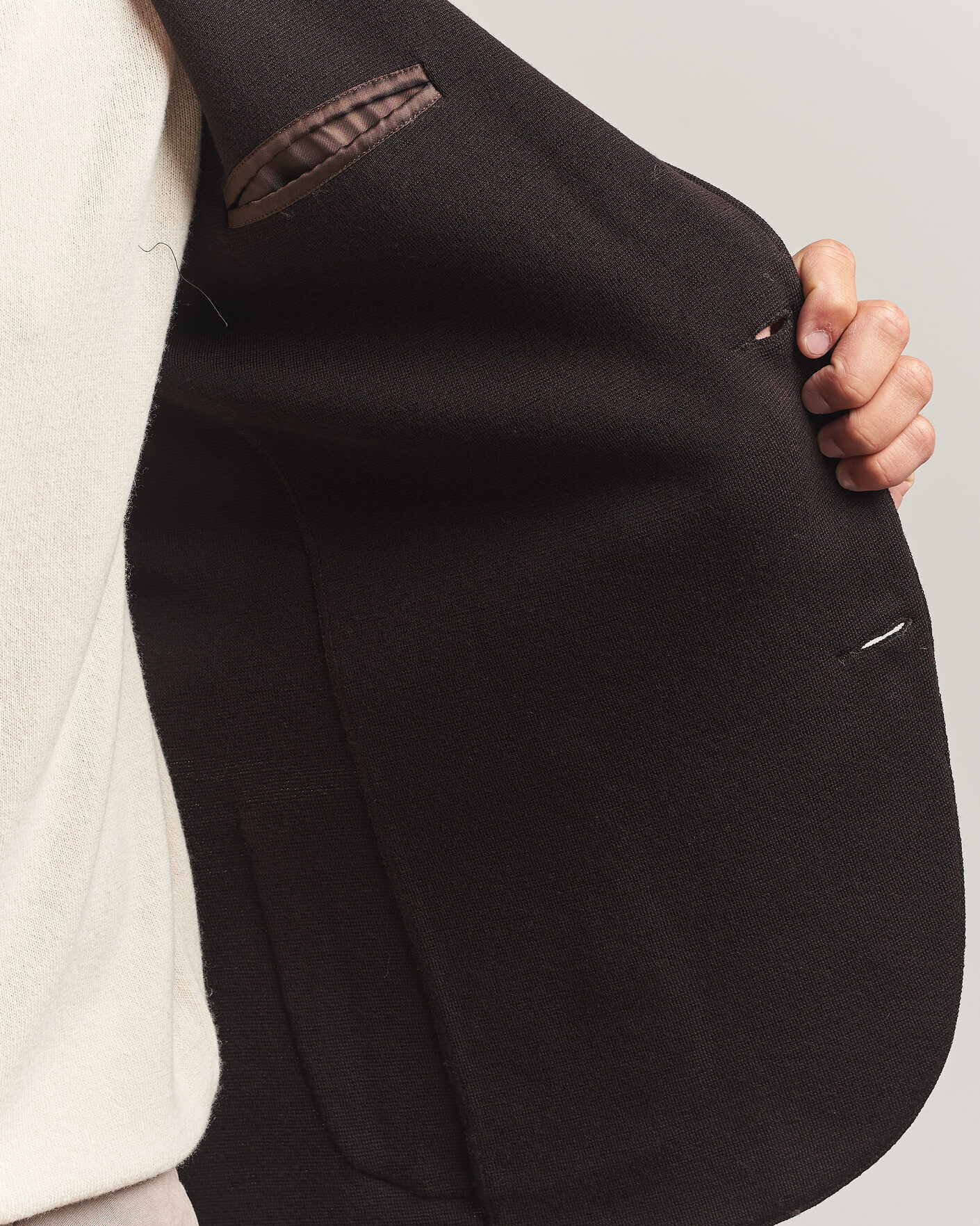 Herren | Sakkos | Gran Sasso | Rainwool Knitted Blazer Dark Brown