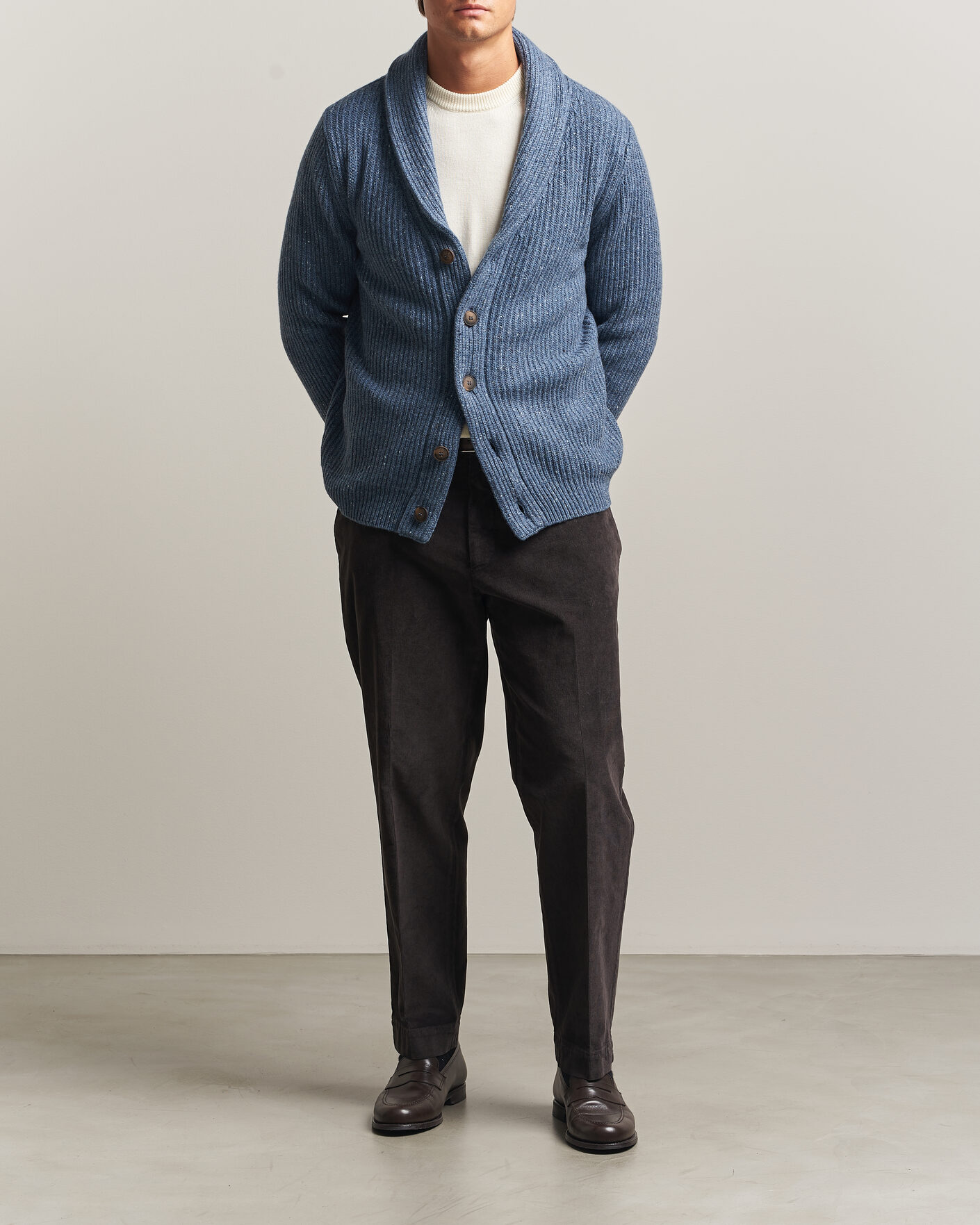 Herren | Pullover | Gran Sasso | Wool/Cashmere Donegal Cardigan Blue
