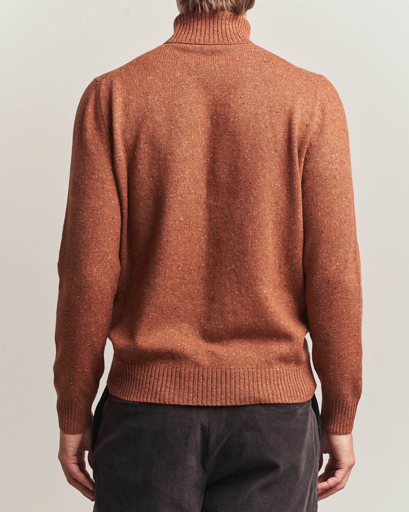 Herren | Pullover | Gran Sasso | Wool/Cashmere Donegal Rollneck Rust Orange