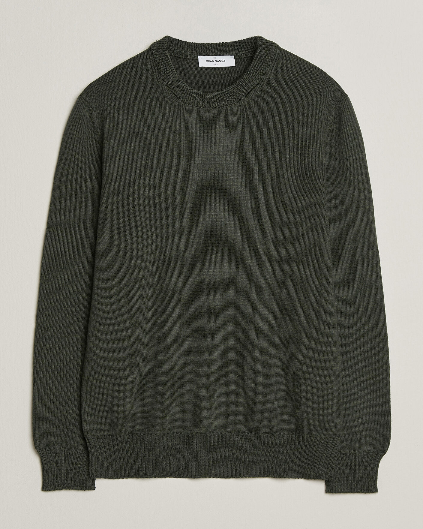 Herren | Pullover | Gran Sasso | Merino Knitted Crew Neck Olive Melange