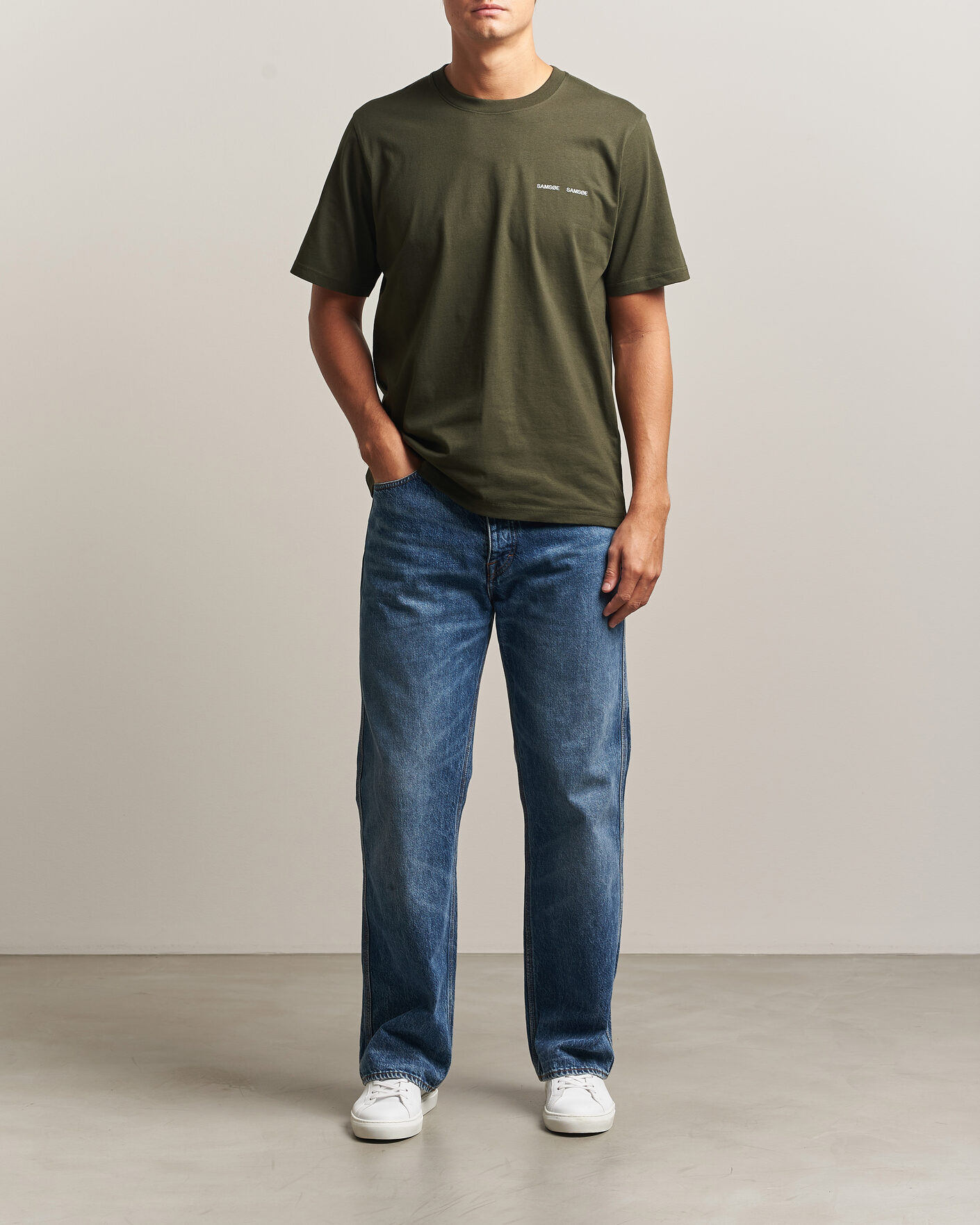 Herren | T-Shirts | Samsøe Samsøe | Thomas Cotton T-Shirt Forest Night