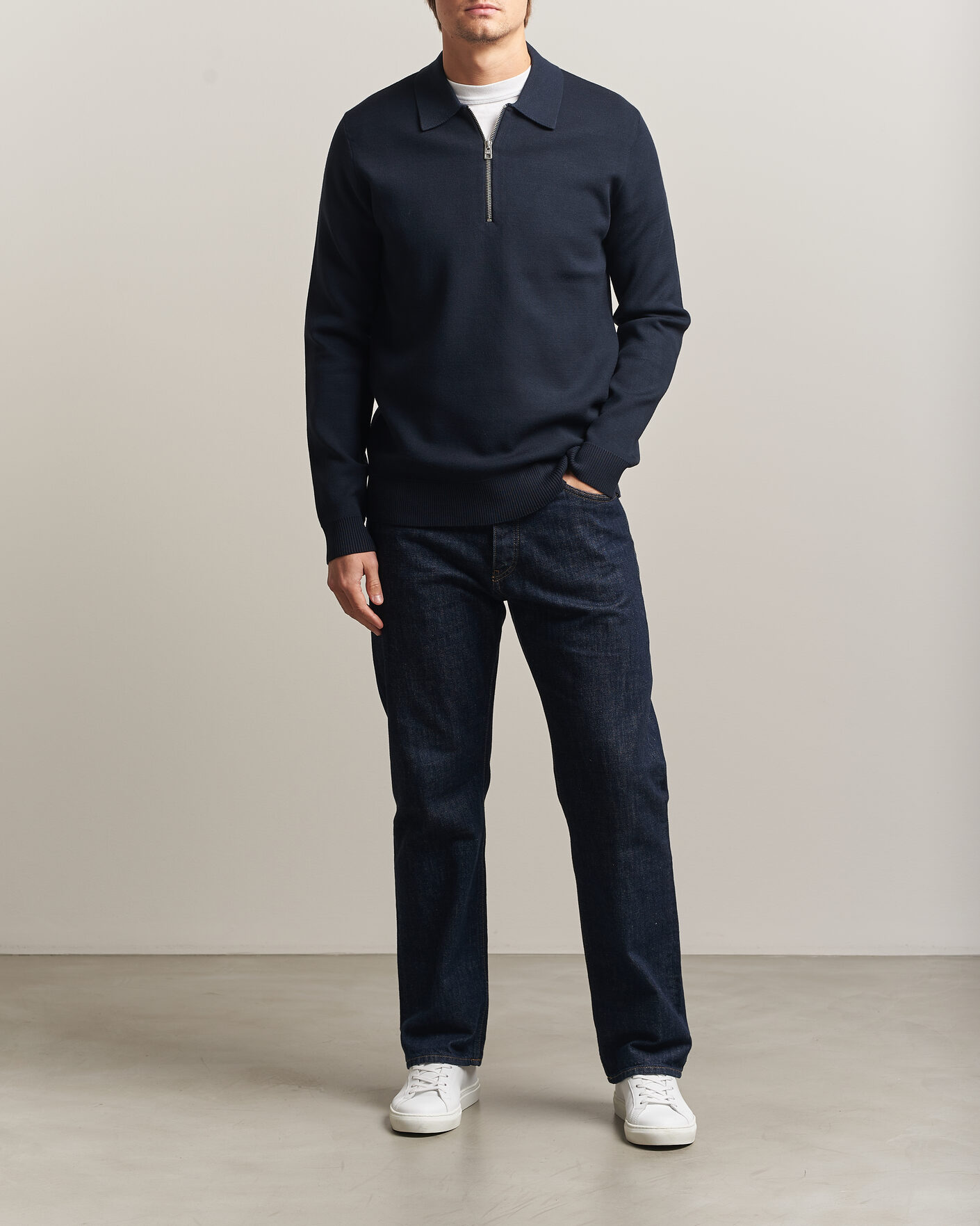 Herren | Pullover | Samsøe Samsøe | Matt Half Zip Polo Sky Captain