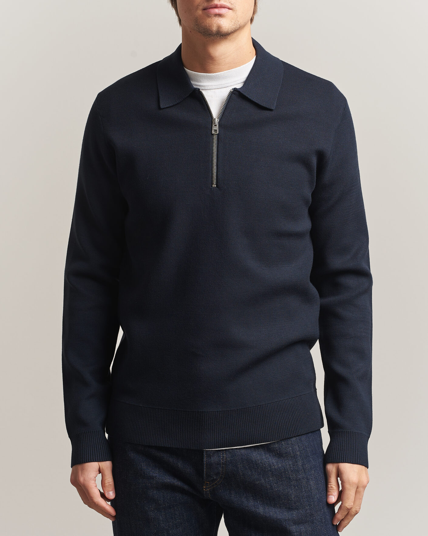Herren | Pullover | Samsøe Samsøe | Matt Half Zip Polo Sky Captain