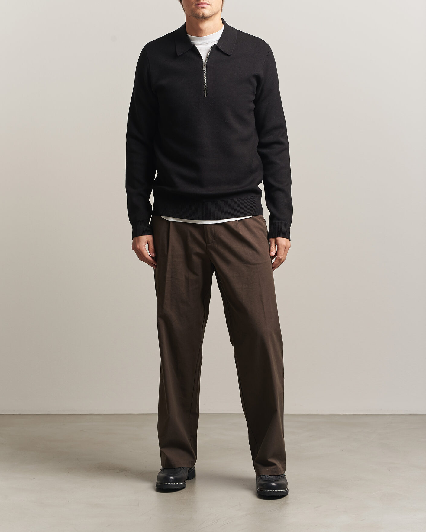 Herren | Pullover | Samsøe Samsøe | Matt Half Zip Polo Black