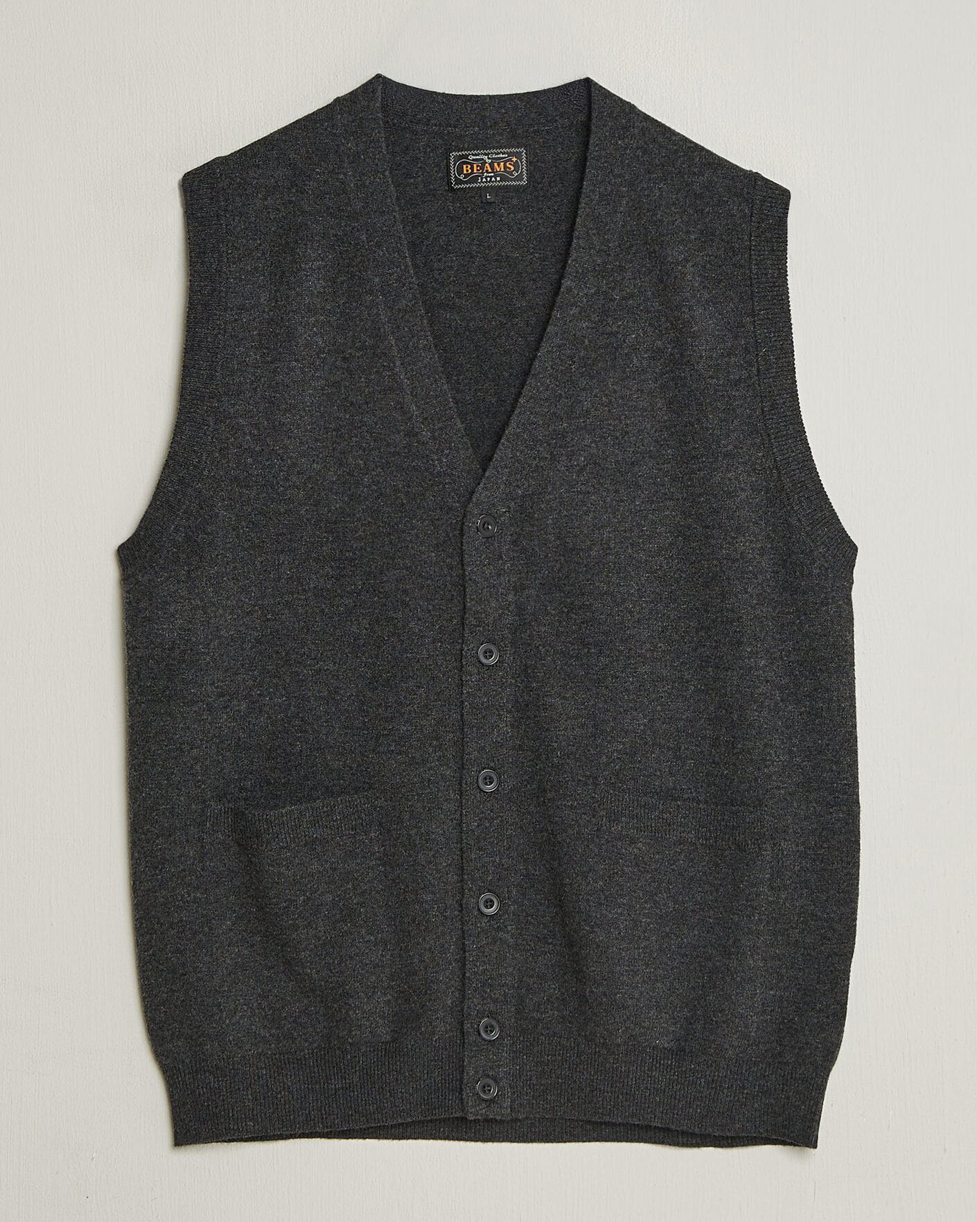 Herren | Pullover | BEAMS PLUS | Button Knit Vest Charcoal