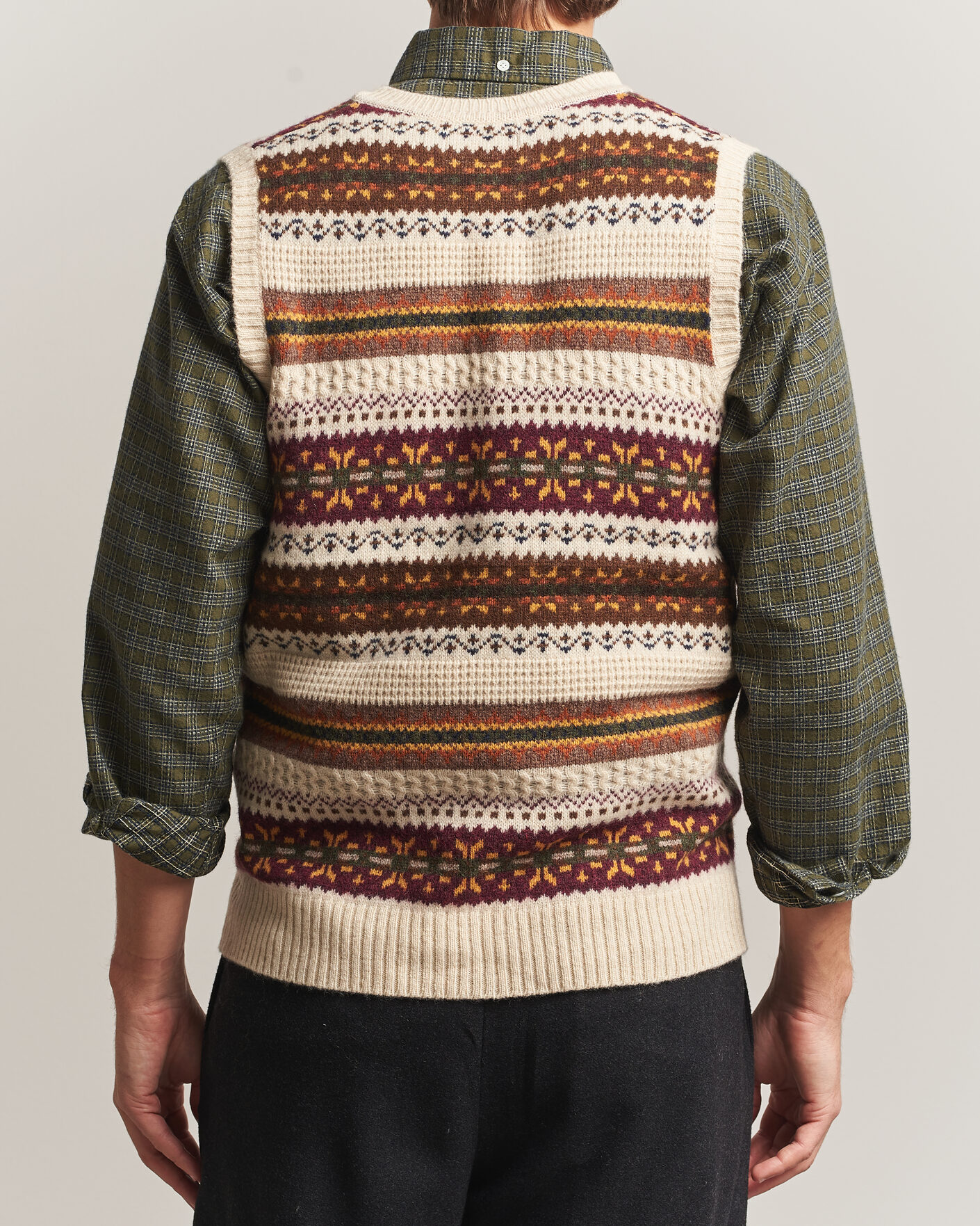 Herren | Pullover | BEAMS PLUS | Fair Isle Knit Vest Beige
