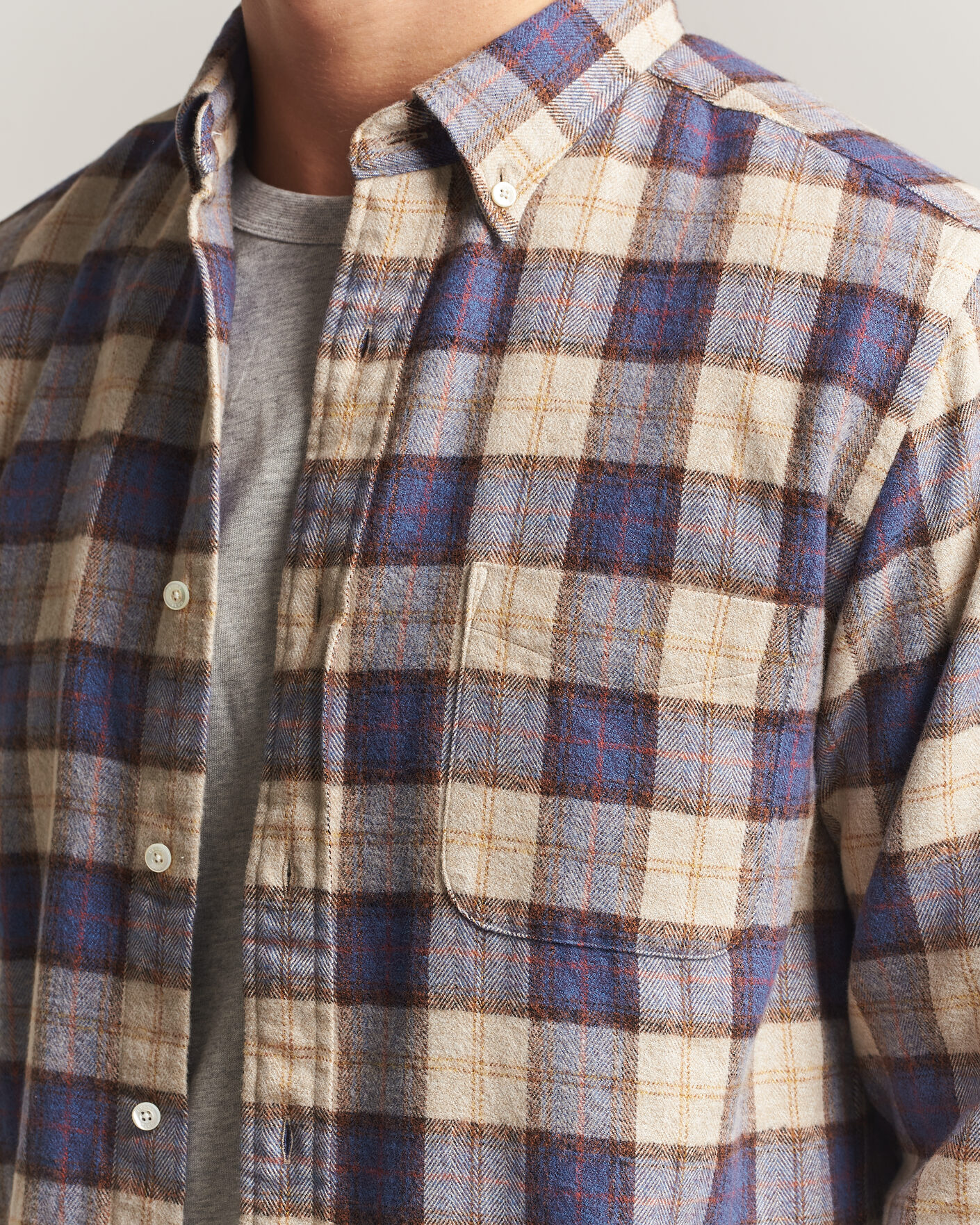 Herren | Hemden | BEAMS PLUS | Plaid Button Down Shirt White/Blue