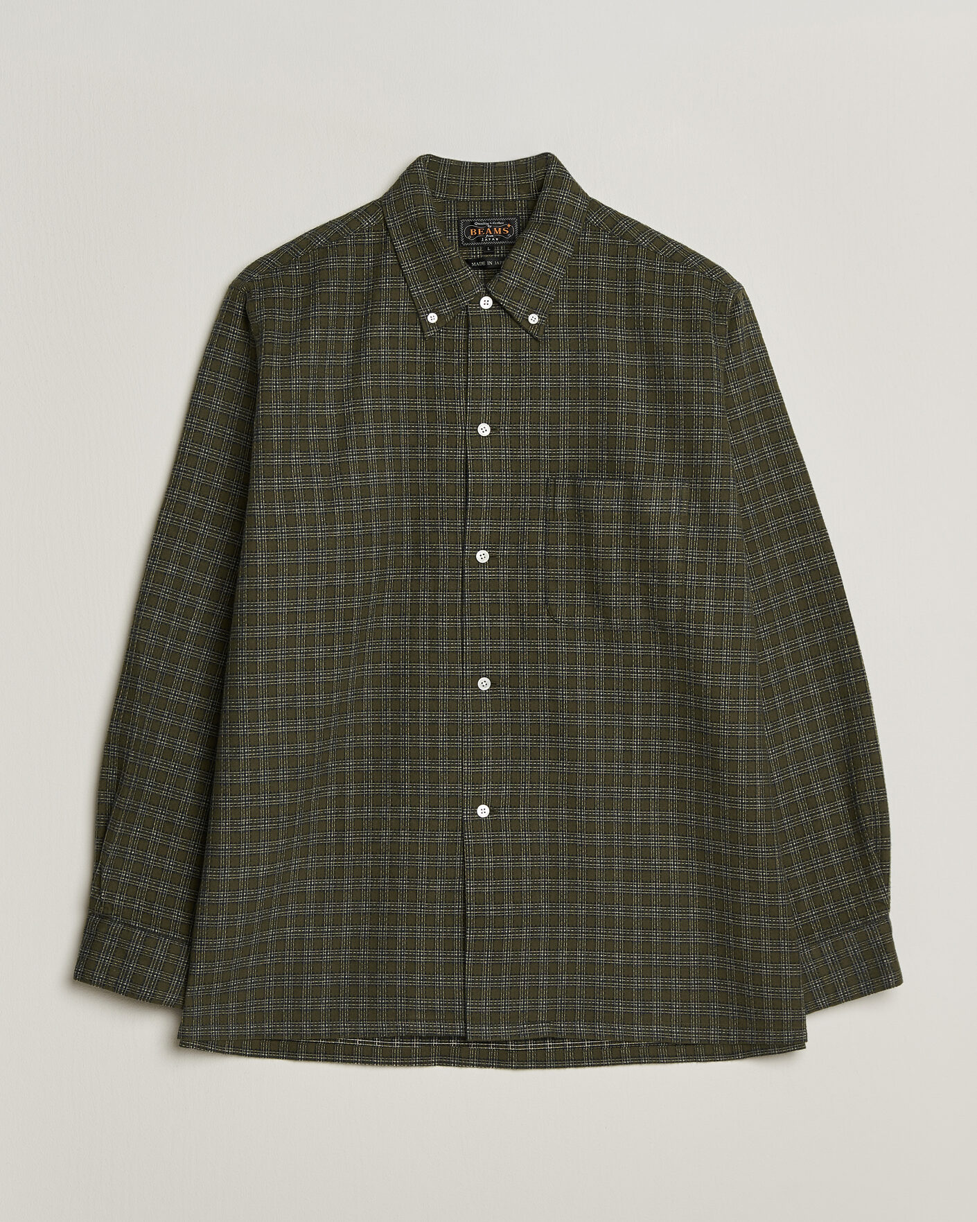 Herren | Hemden | BEAMS PLUS | Dobby Plaid Button Down Shirt Dark Green