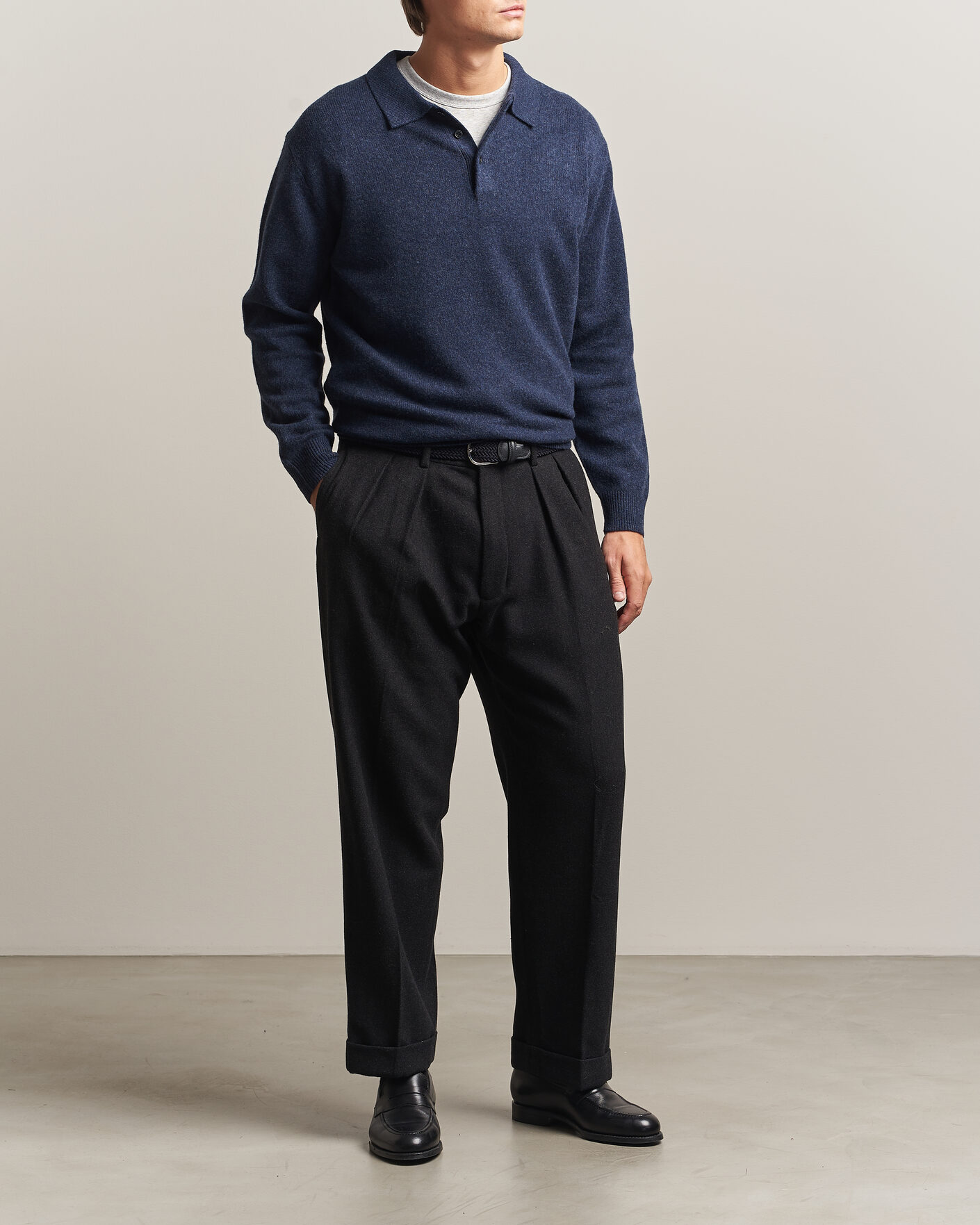 Herren | Pullover | BEAMS PLUS | Knitted Wool Polo Navy