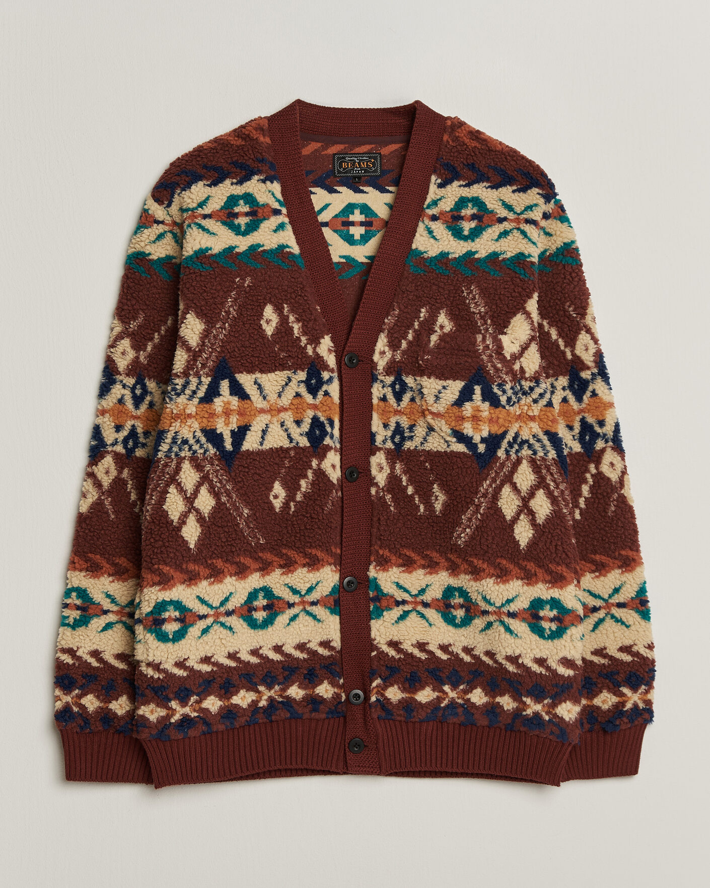 Herren | Pullover | BEAMS PLUS | Boa Jacquard Cardigan Brown