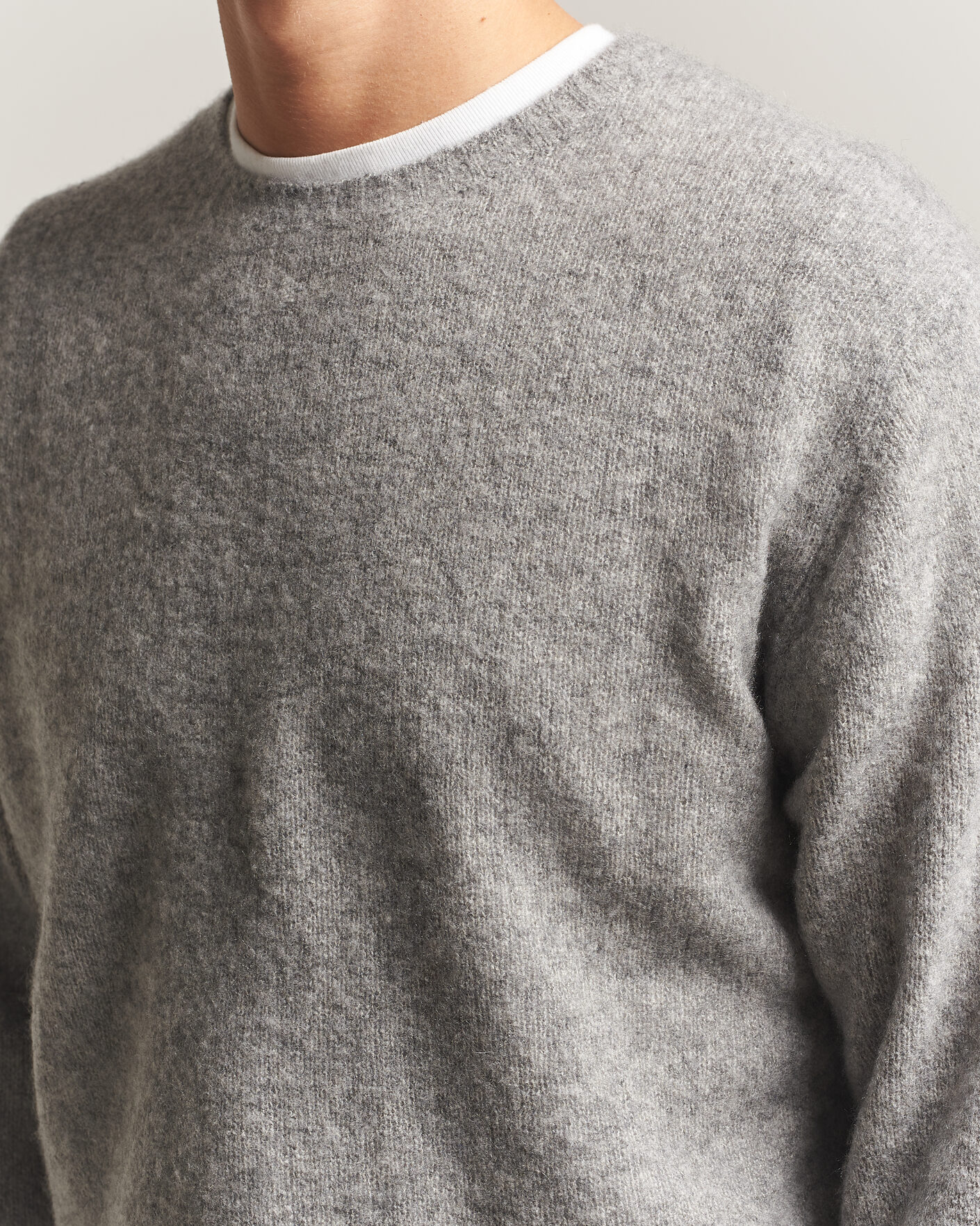 Herren | Pullover | BEAMS PLUS | Cashmere/Silk Crew Neck Grey Melange