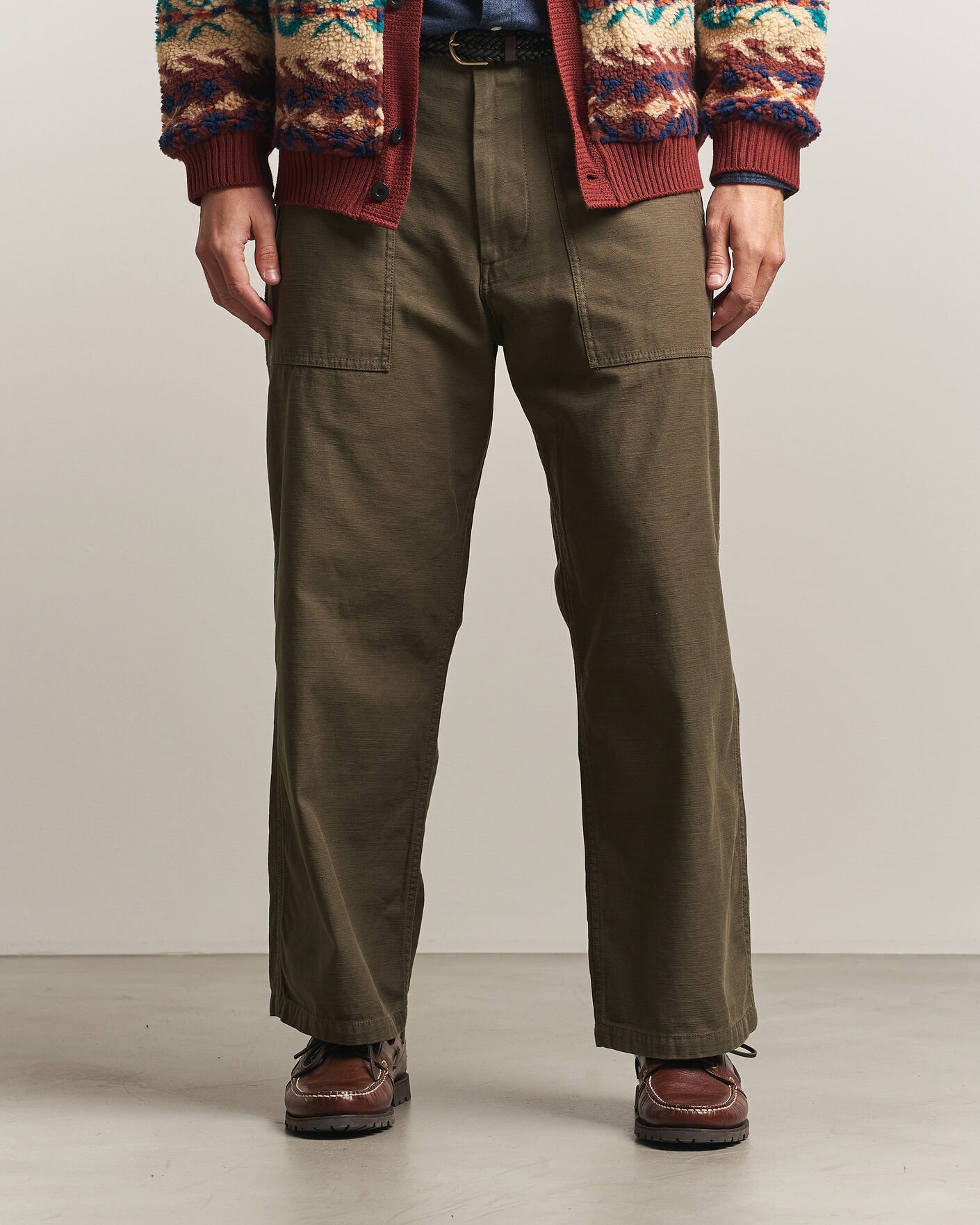 Herren | Hosen | BEAMS PLUS | MIL Utility Sateen Trousers Olive Brown