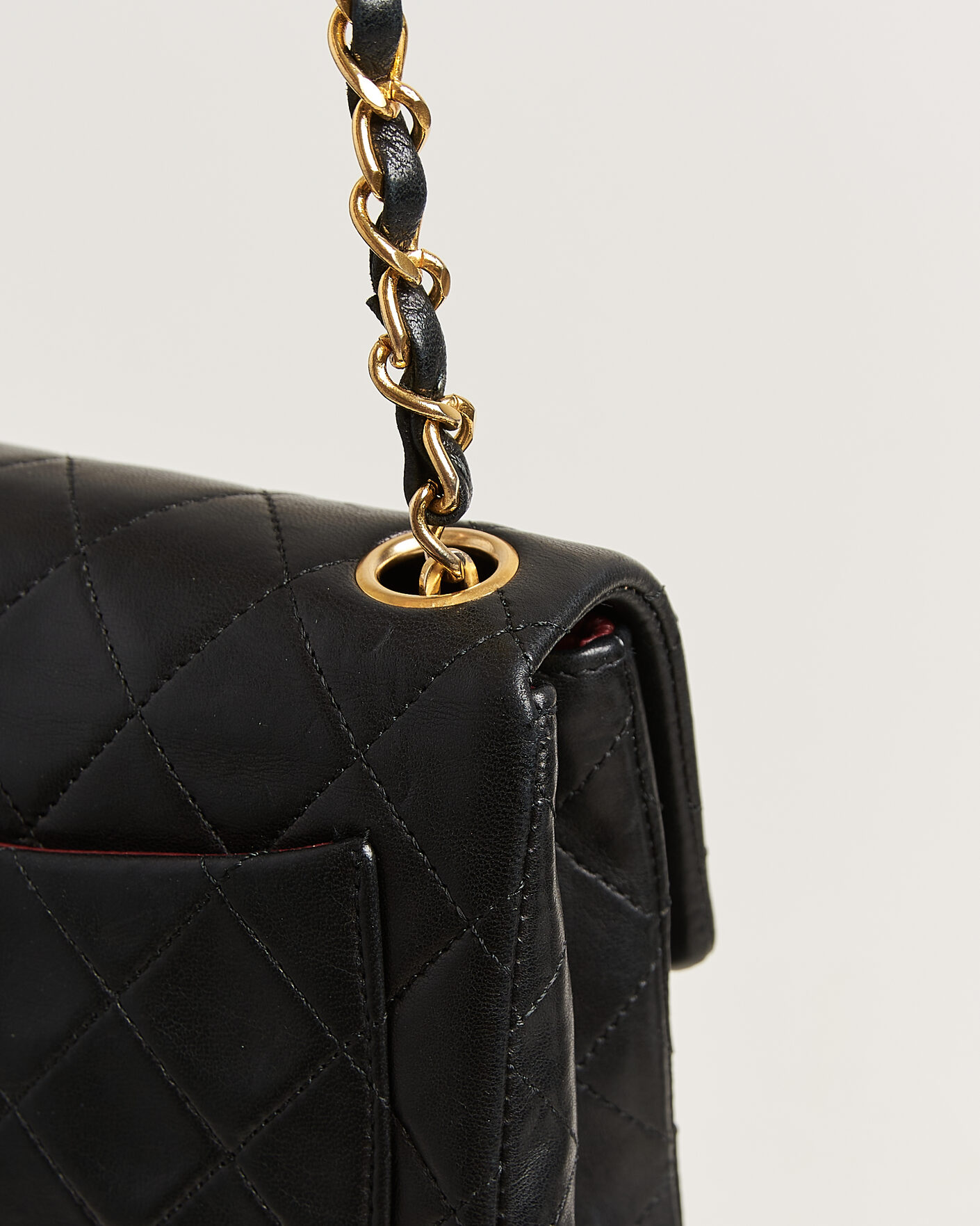 Herren | Pre-Owned & Vintage Bags | Chanel Pre-Owned | Classic Mini Square Single Flap Bag Lambskin Black
