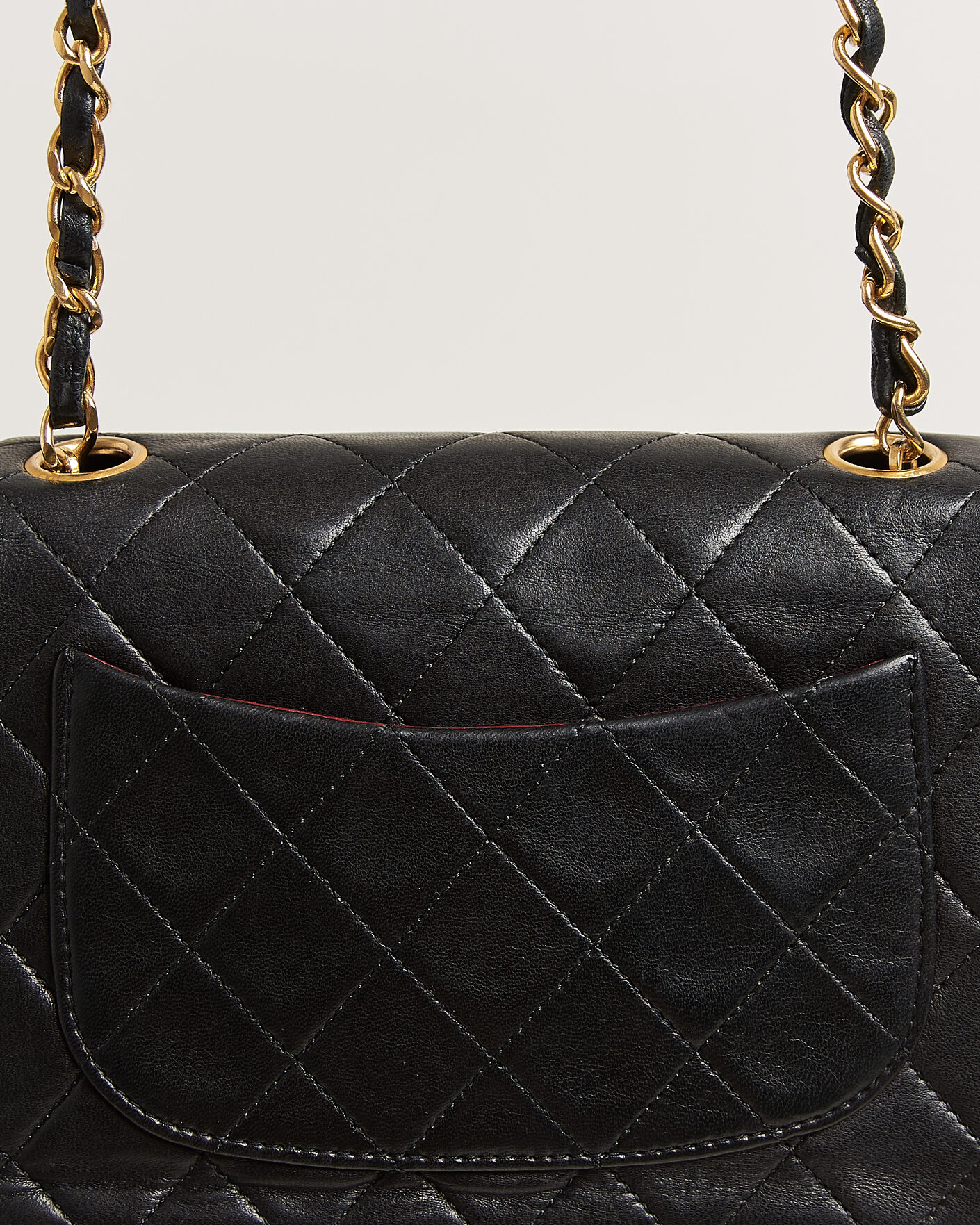 Herren | Pre-Owned & Vintage Bags | Chanel Pre-Owned | Classic Mini Square Single Flap Bag Lambskin Black