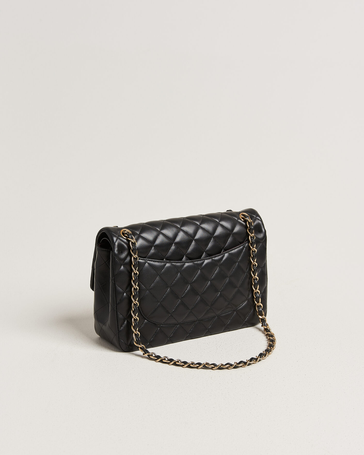 Herren | Pre-Owned & Vintage Bags | Chanel Pre-Owned | Classic Jumbo Double Flap Bag Lambskin Black