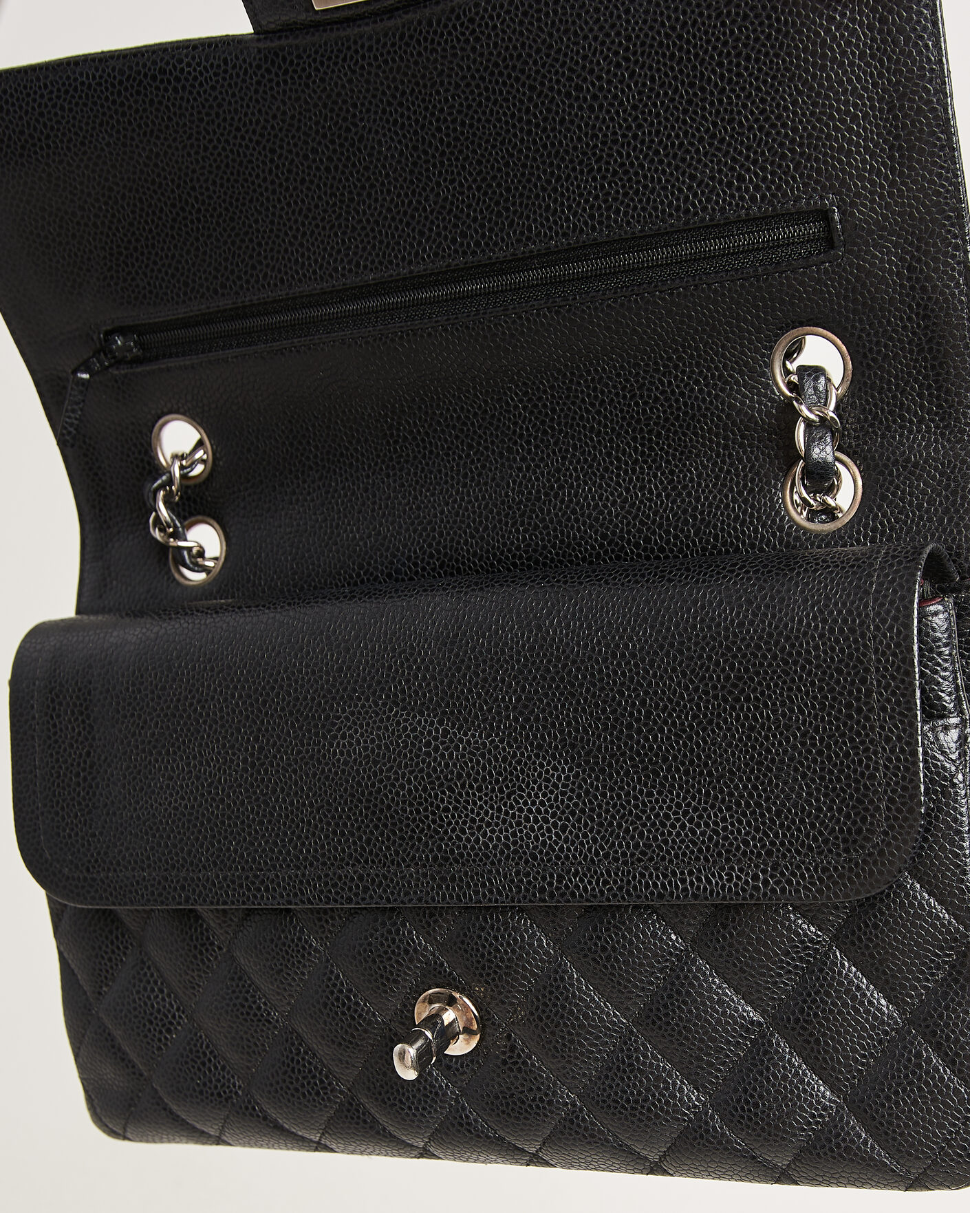 Herren | Pre-Owned & Vintage Bags | Chanel Pre-Owned | Classic Medium Single Flap Bag Caviar Black