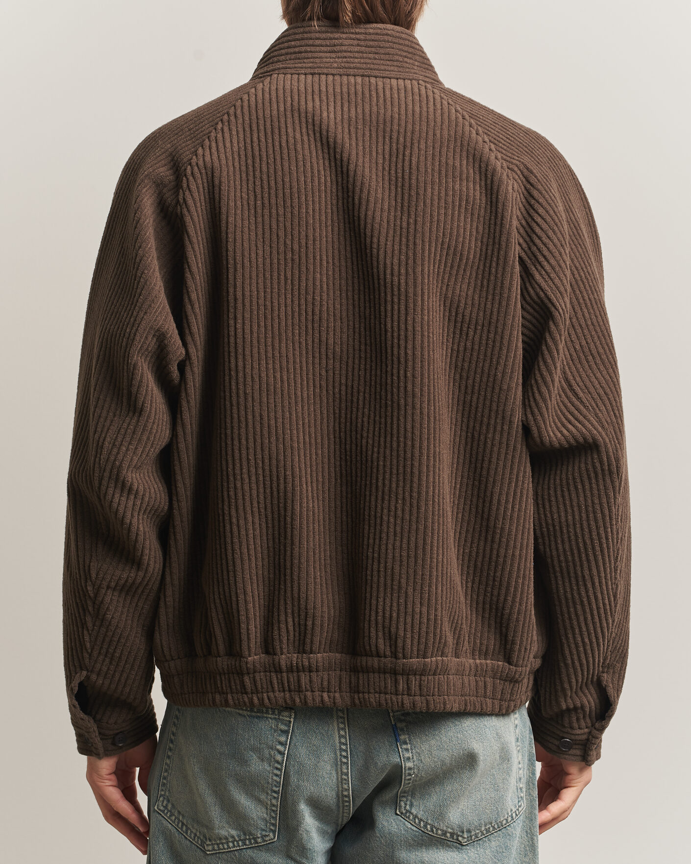 Herren | Jacken | Auralee | Wool Cashmere Corduroy Zip Jacket Smoky Brown