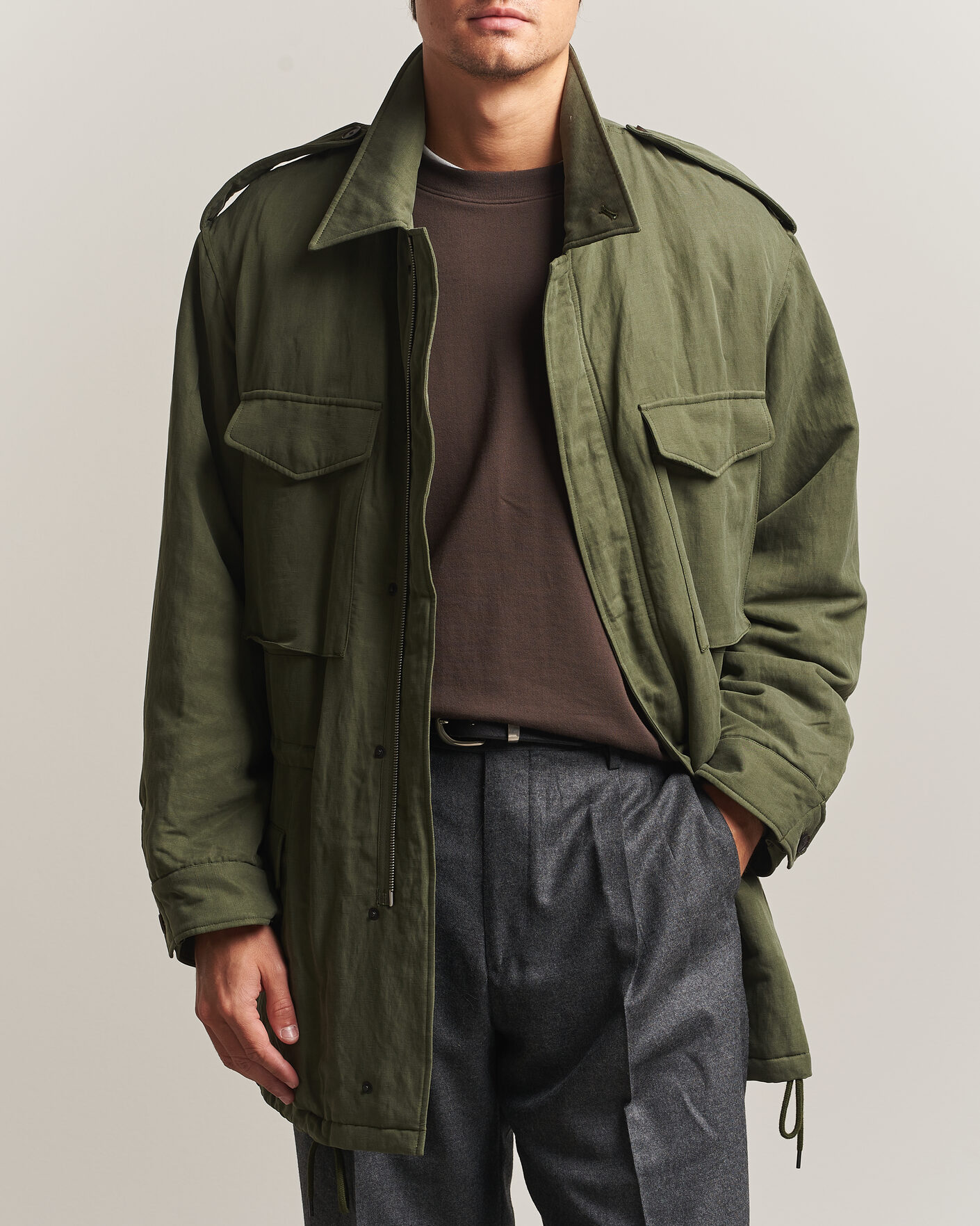 Herren | Jacken | Auralee | Brushed Padded Military Jacket Olive
