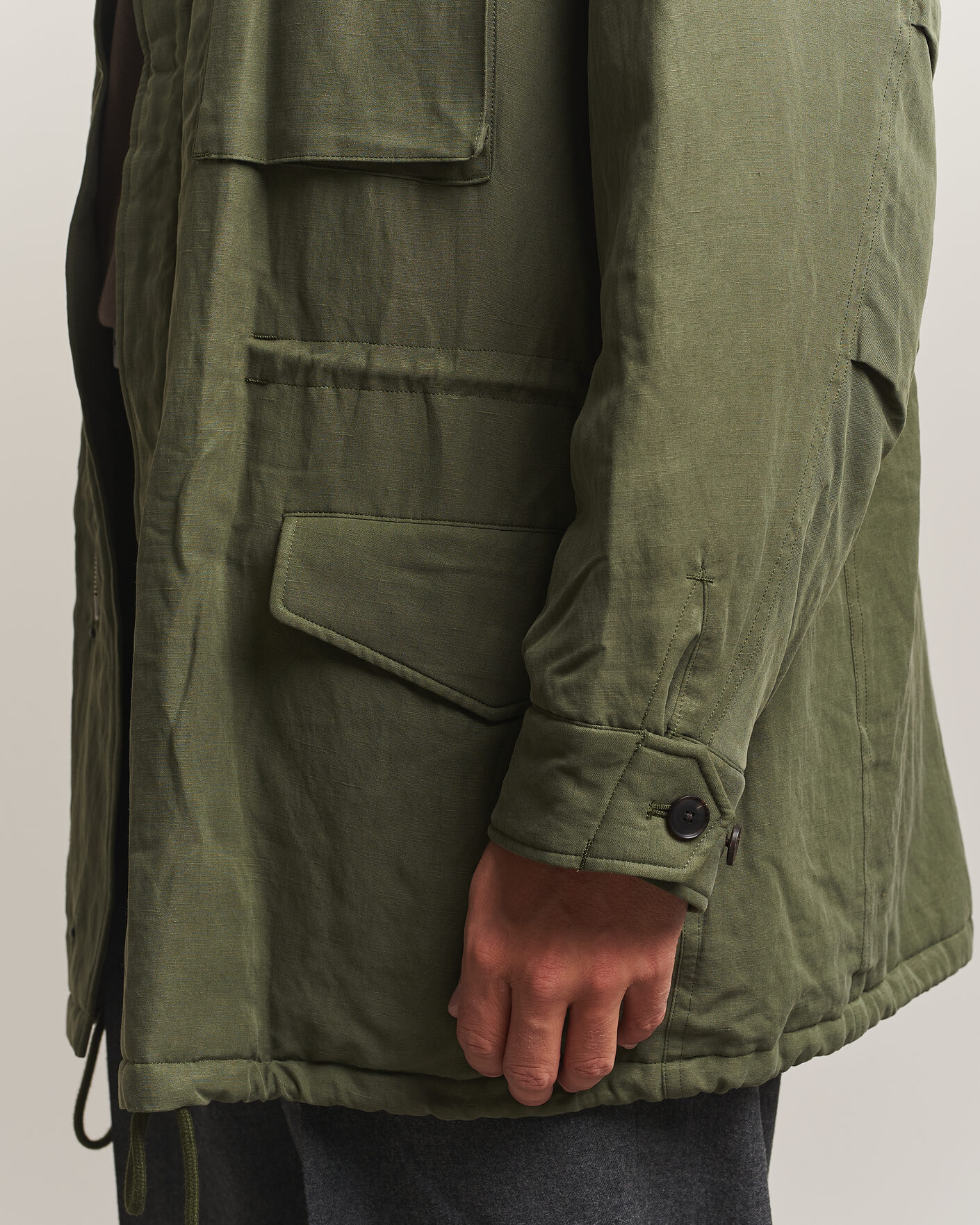 Herren | Jacken | Auralee | Brushed Padded Military Jacket Olive