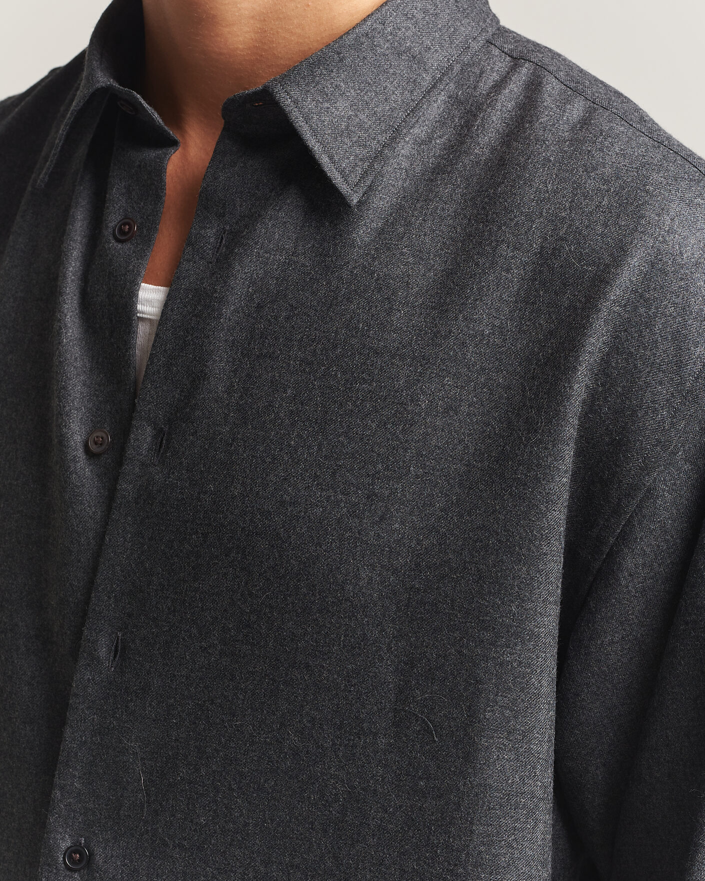 Herren | Hemden | Auralee | Super Light Wool Shirt Charcoal