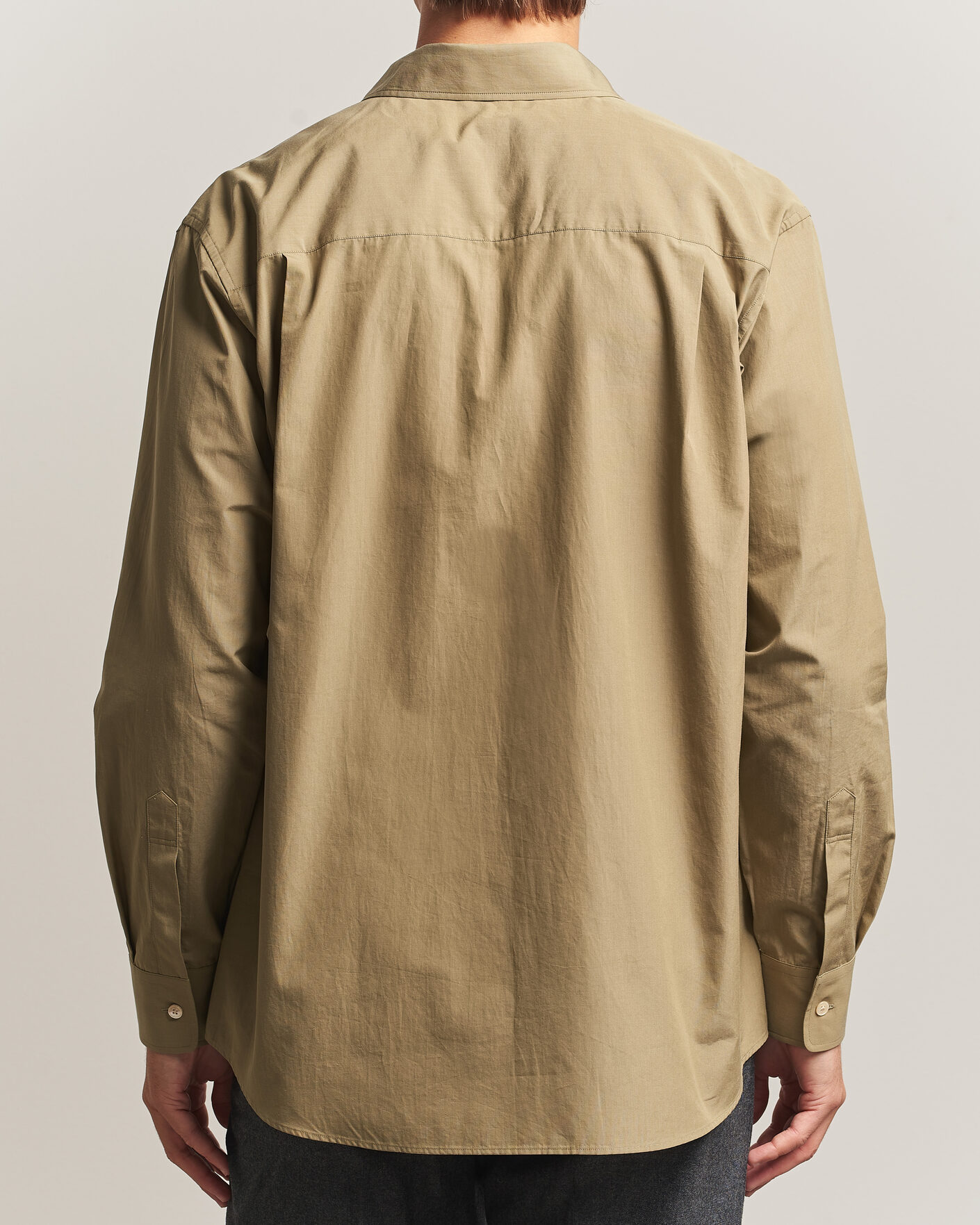 Herren | Hemden | Auralee | Finx Light Weather Chambray Shirt Olive Brown