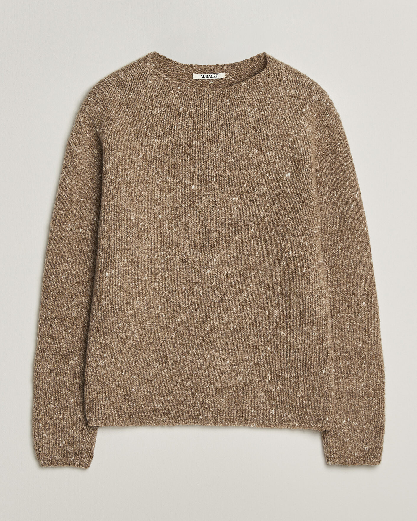 Herren | Pullover | Auralee | Homespun Tweed Knit Pullover Top Brown
