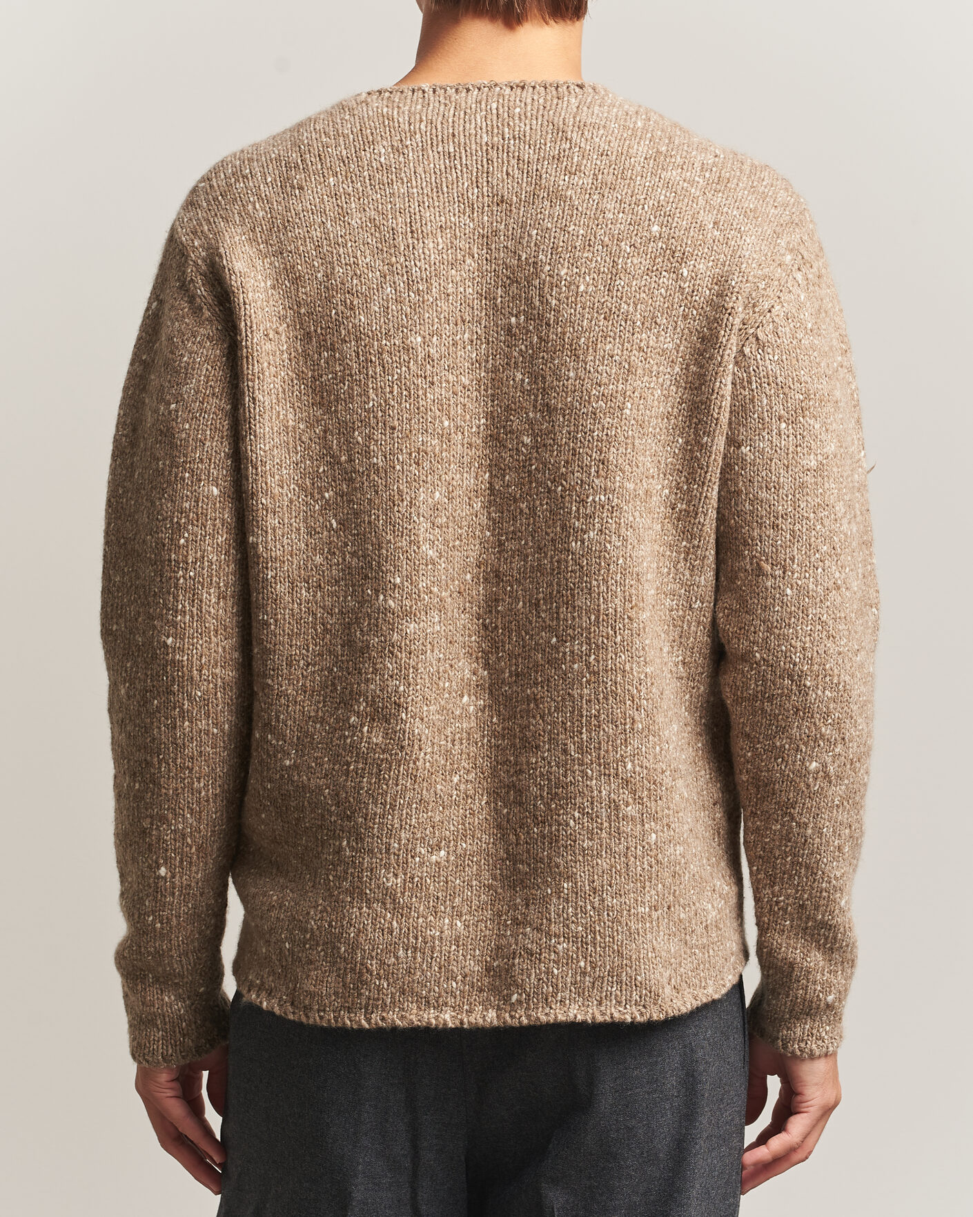 Herren | Pullover | Auralee | Homespun Tweed Knit Pullover Top Brown