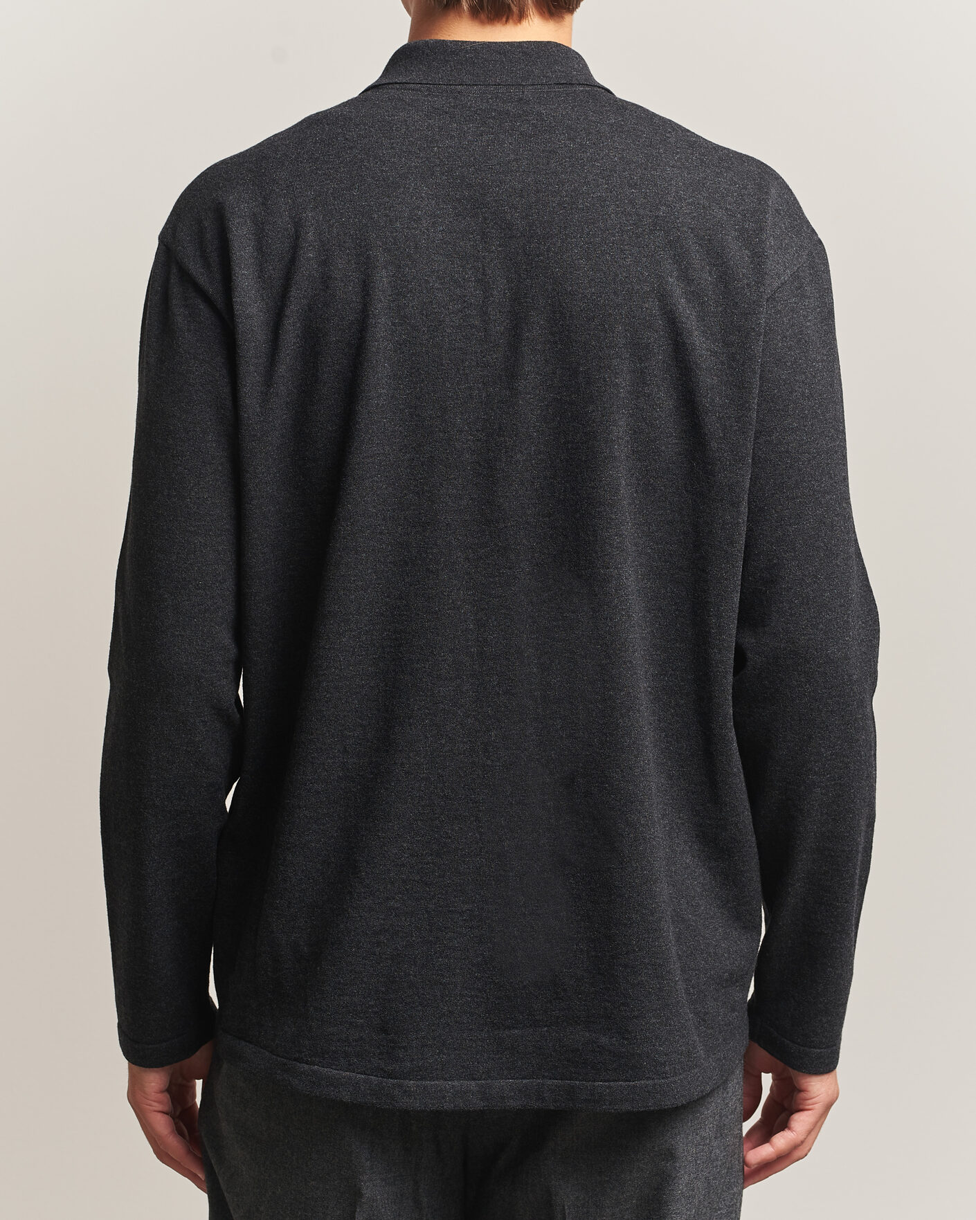 Herren | Pullover | Auralee | High Twist Wool Knit Shirt Cardigan Charcoal