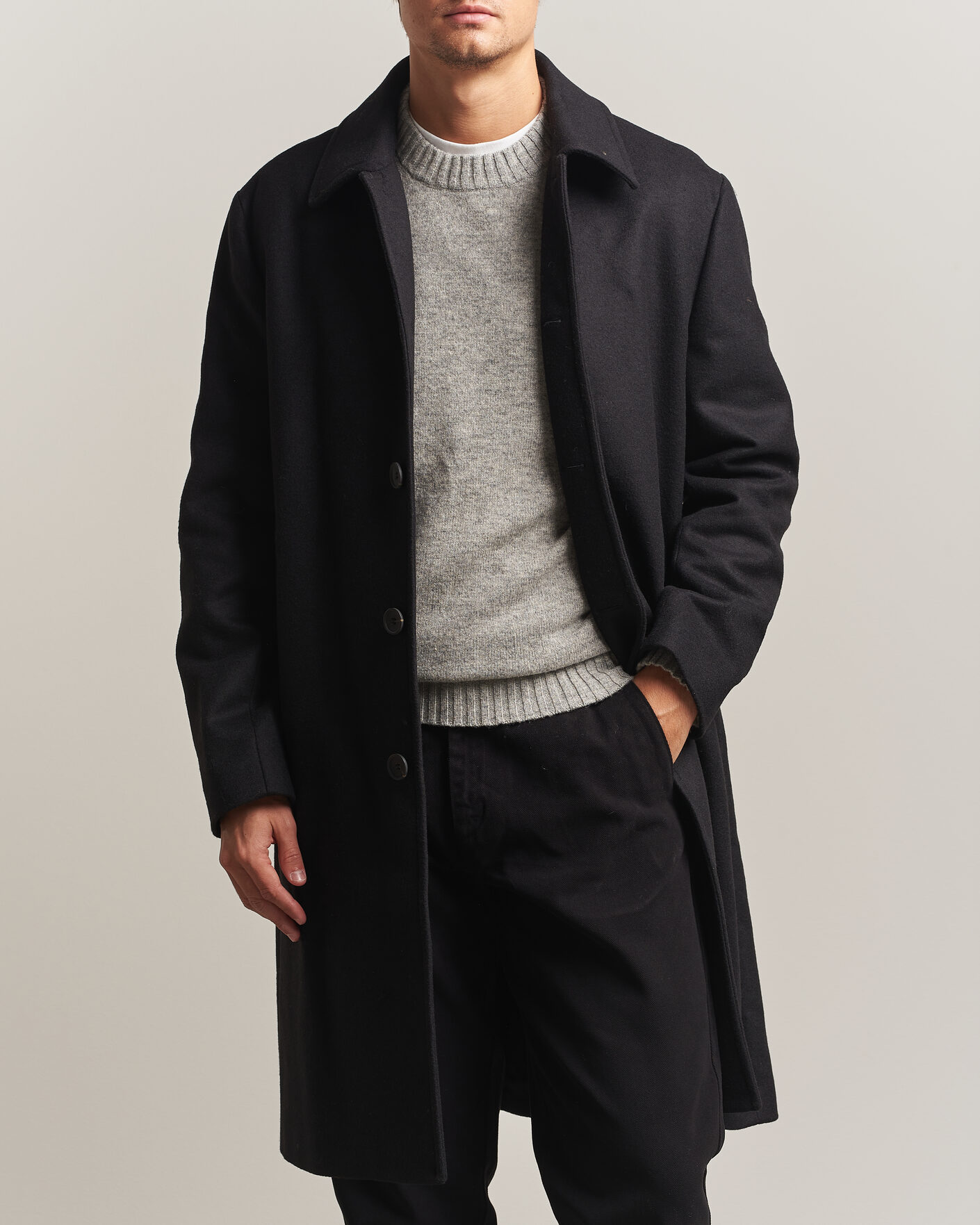 Herren | Jacken | A Day's March | Shamrock Wool Car Coat Black