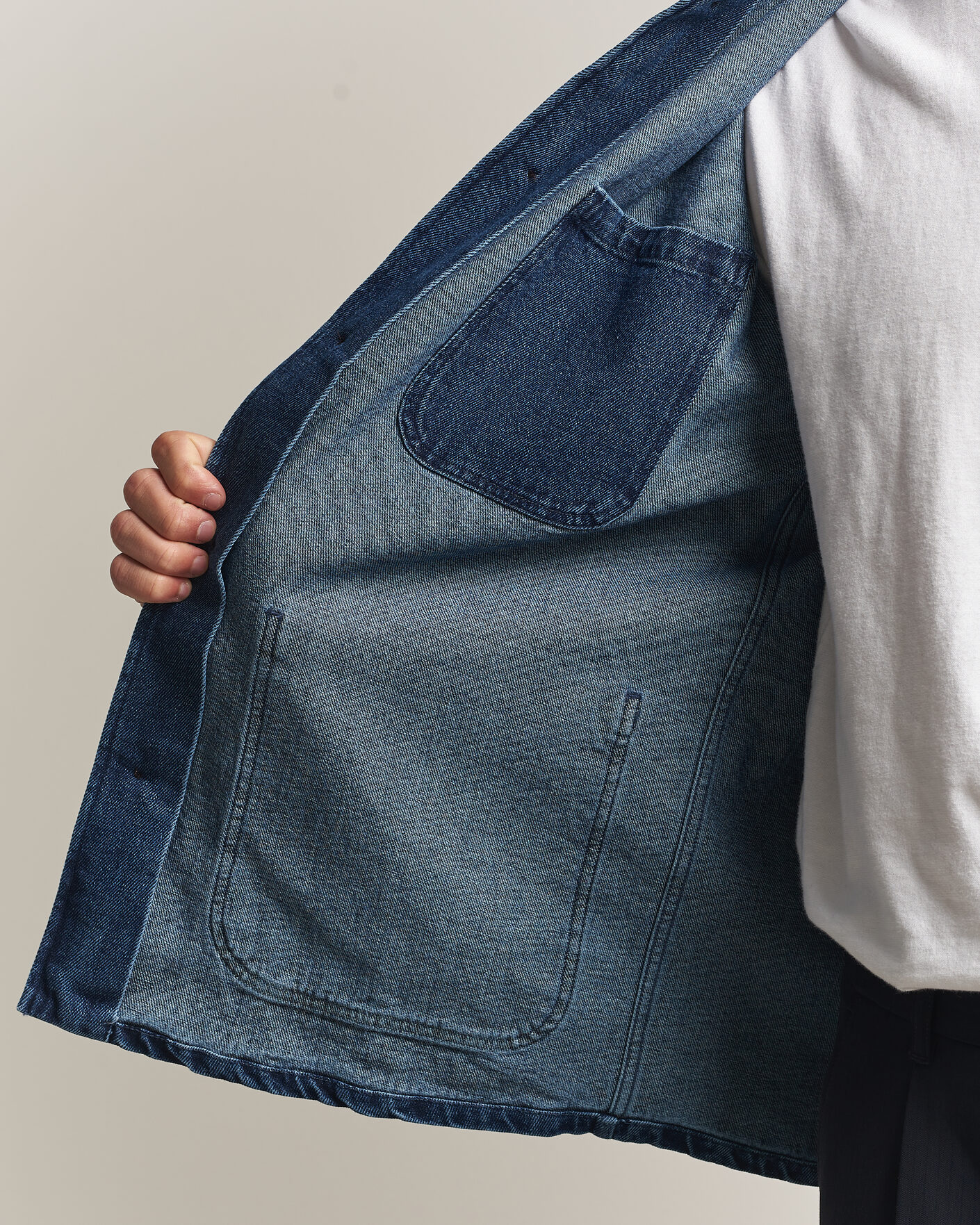 Herren | Hemden | A Day's March | Algot Denim Overshirt Dark Blue Wash