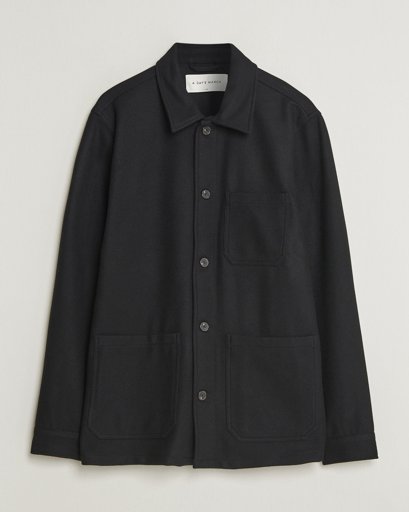 Herren | Hemden | A Day's March | Original Wool Overshirt Black