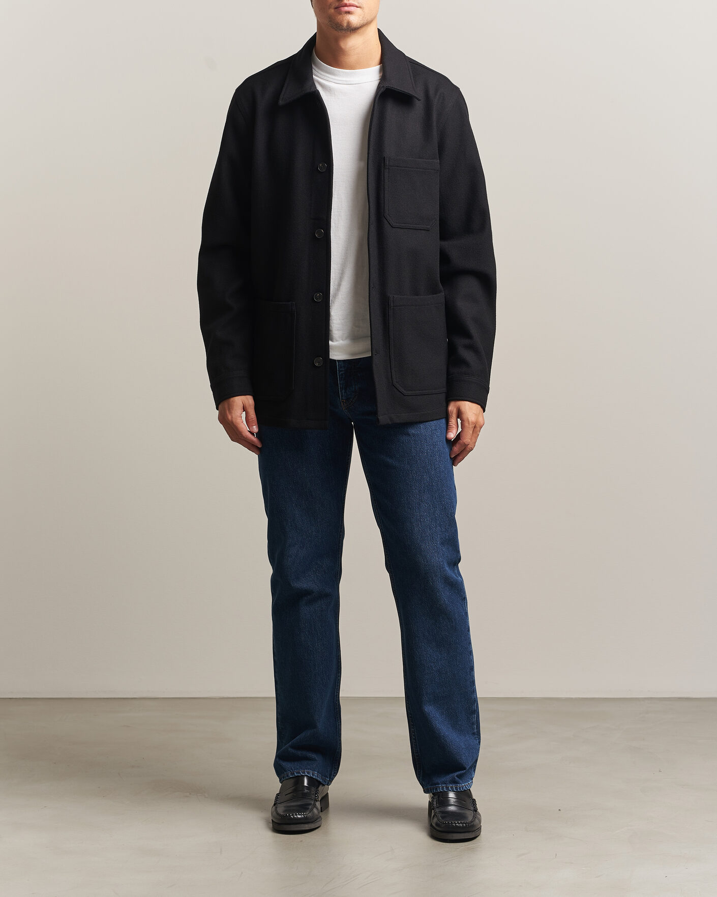 Herren | Hemden | A Day's March | Original Wool Overshirt Black