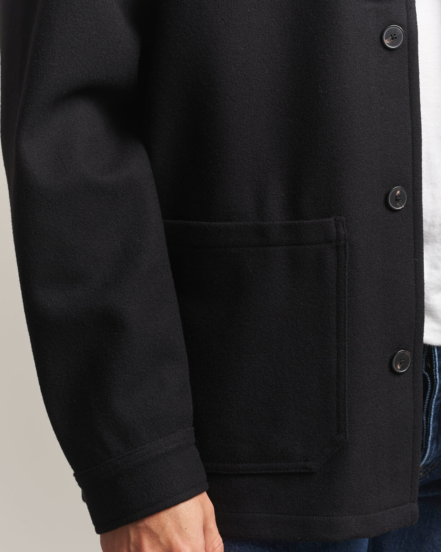 Herren | Hemden | A Day's March | Original Wool Overshirt Black