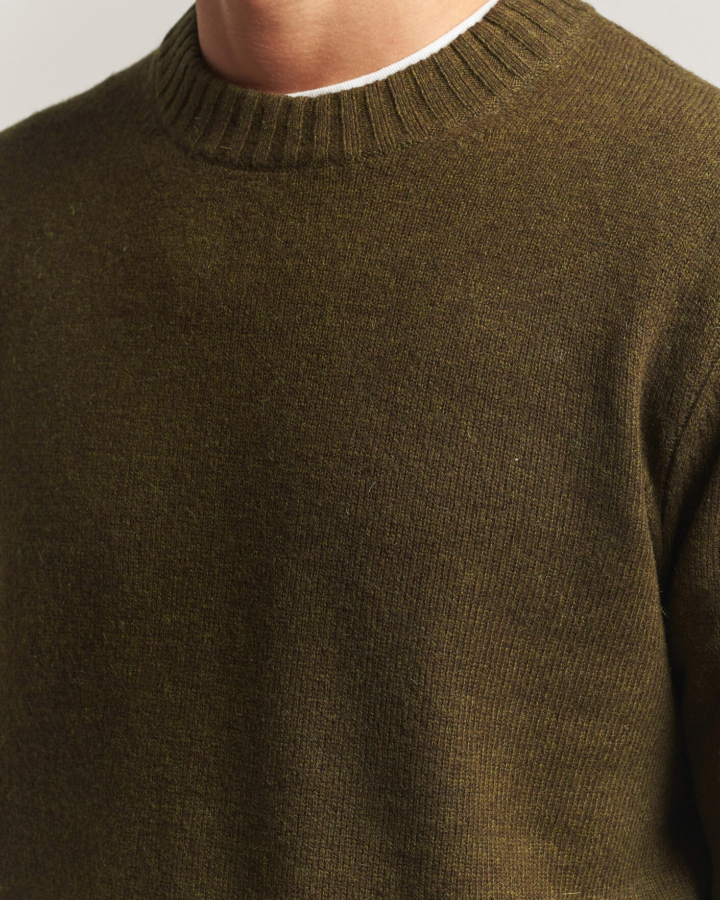 Herren | Pullover | A Day's March | Marlow Lambswool Sweater Forest Green