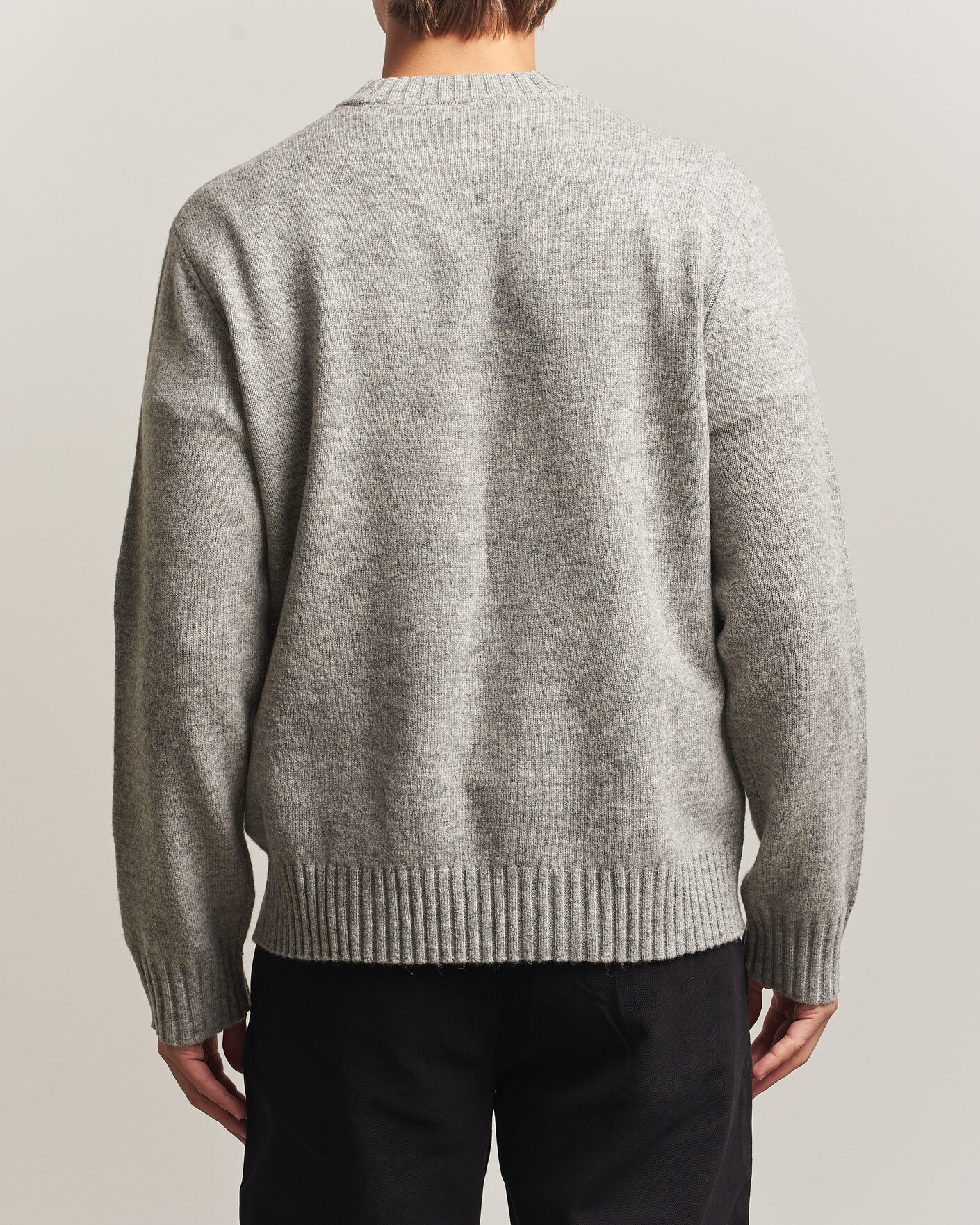 Herren | Pullover | A Day's March | Marlow Lambswool Sweater Grey Melange