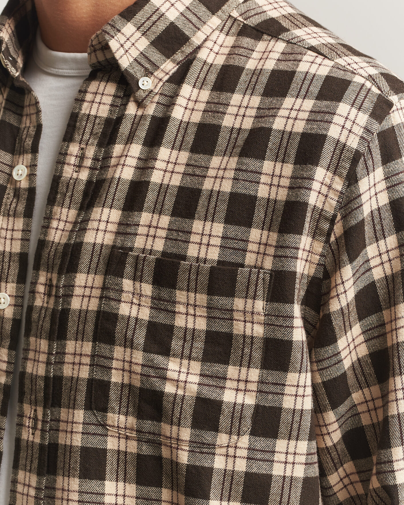 Herren | Hemden | A Day's March | Classic Checked Flannel Shirt Brown/Sand