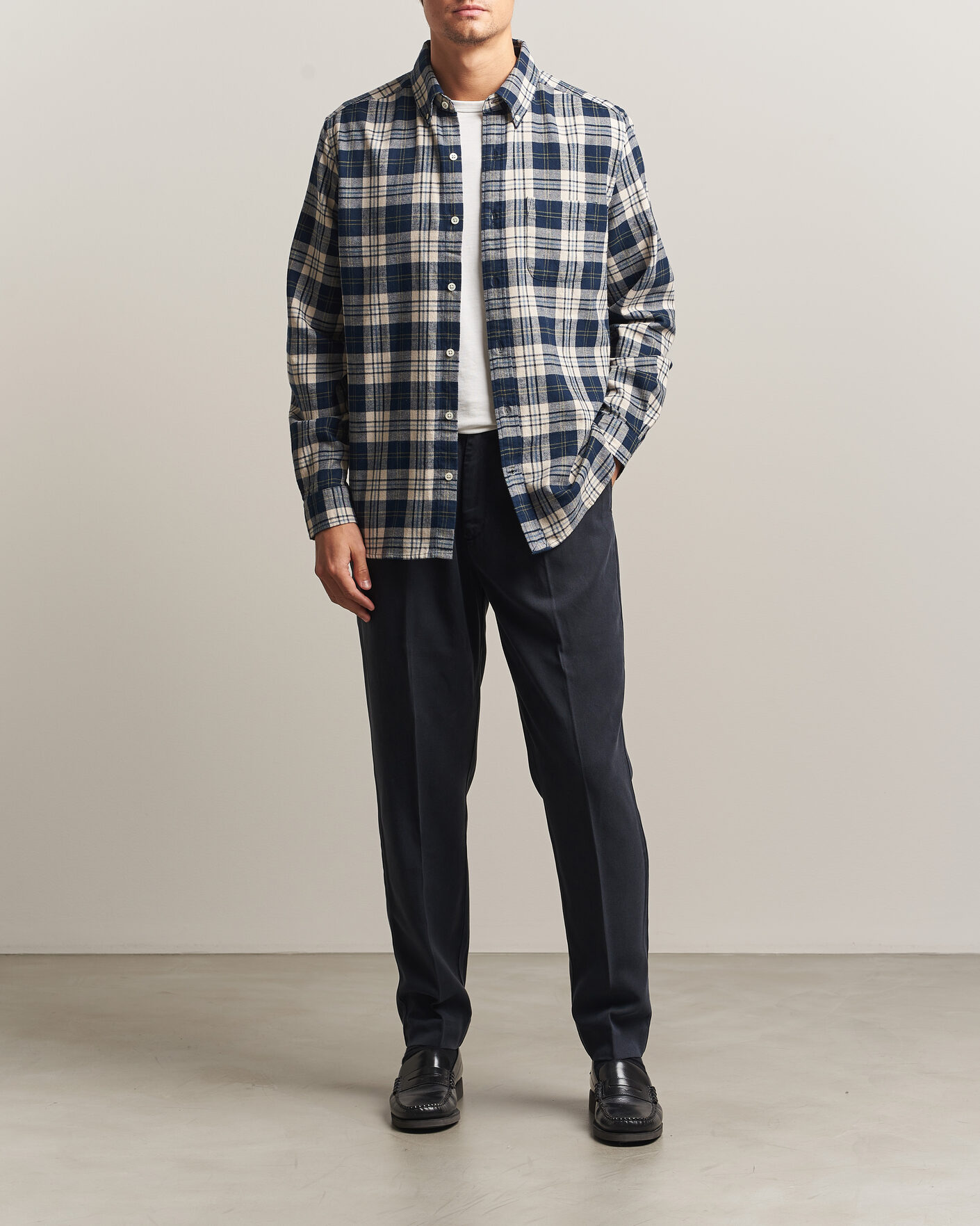 Herren | Hosen | A Day's March | Smart Lyocell Trousers Navy
