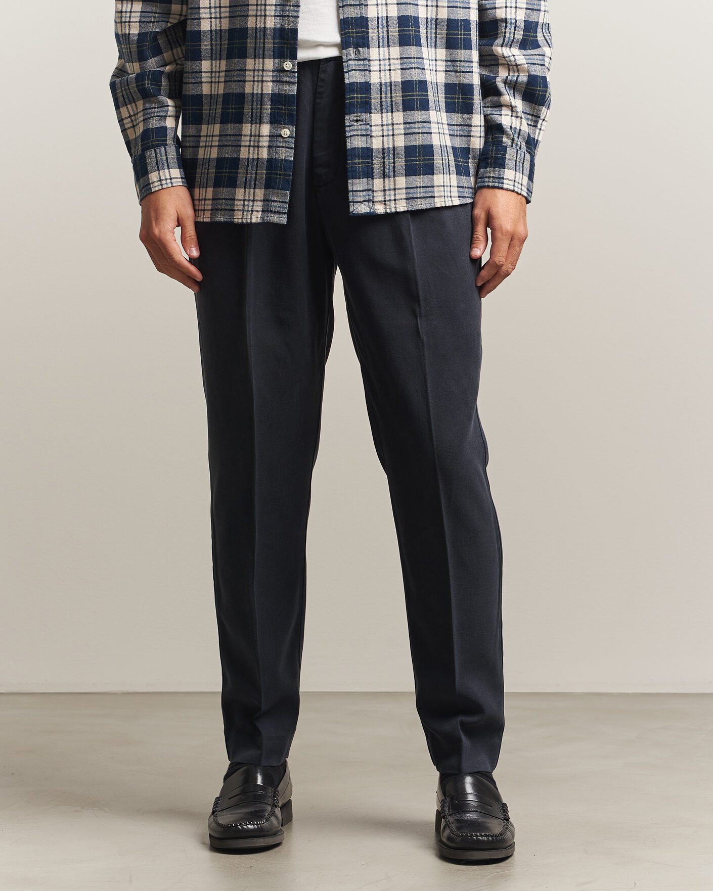 Herren | Hosen | A Day's March | Smart Lyocell Trousers Navy