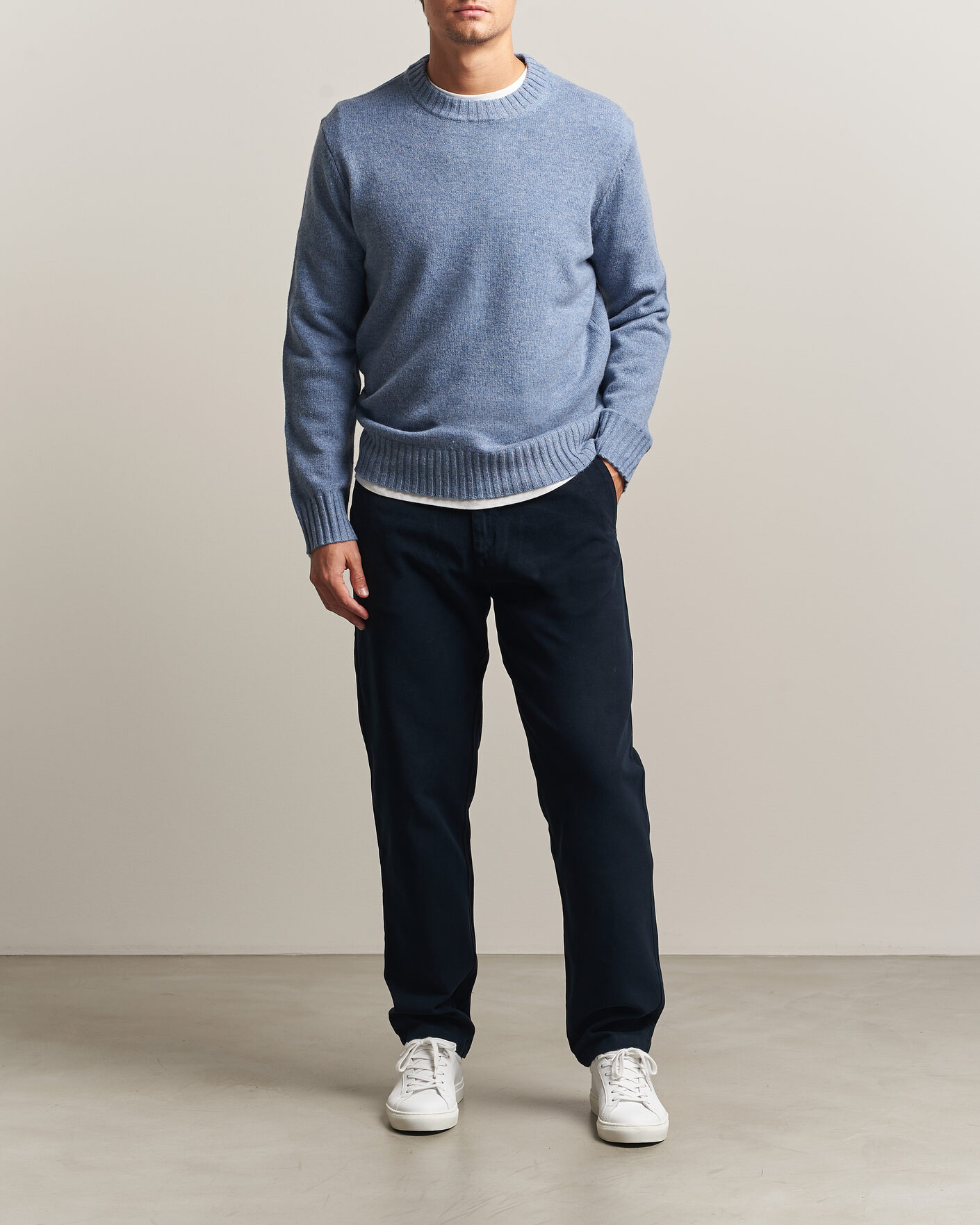 Herren | Hosen | A Day's March | Miller Cotton/Lyocell Trousers Navy