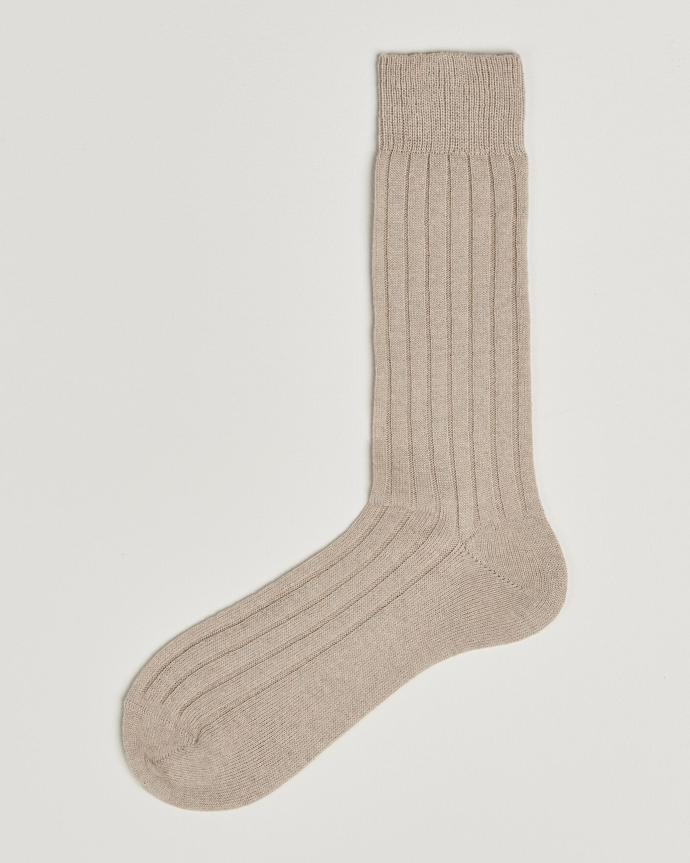 Herren | Unterwäsche | Bresciani | Wool/Cashmere Ribbed Socks Beige