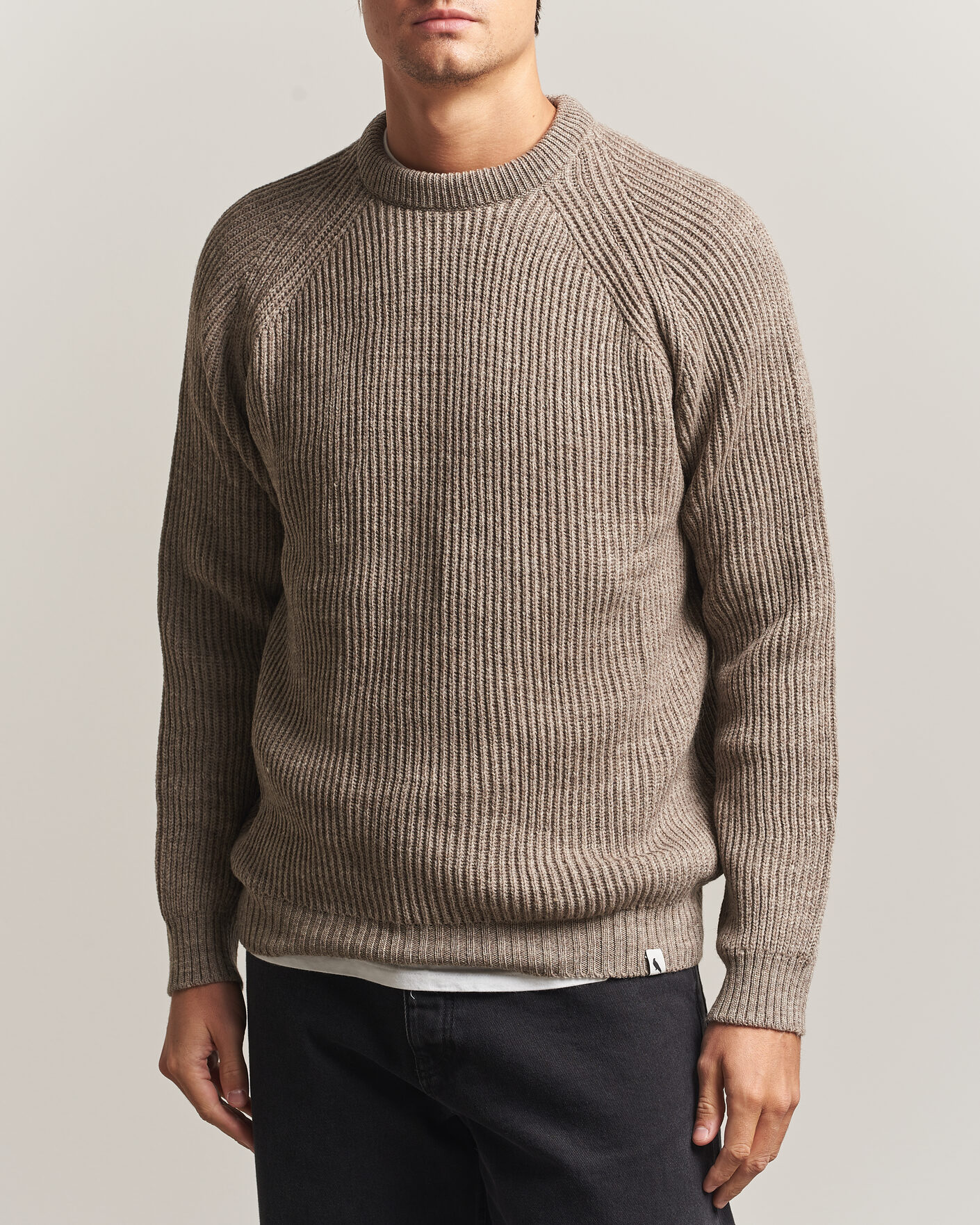 Herren | Pullover | Peregrine | Ford Knitted Wool Jumper Light Brown