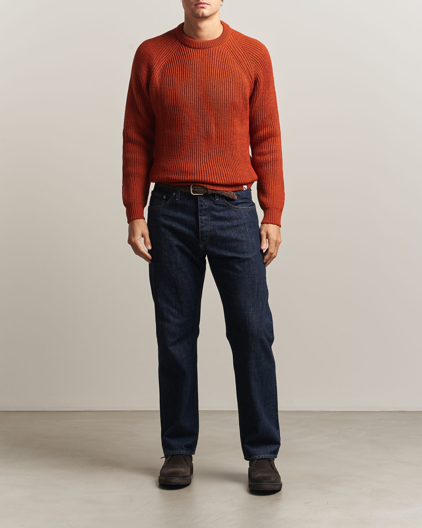 Herren | Pullover | Peregrine | Ford Knitted Wool Jumper Orange