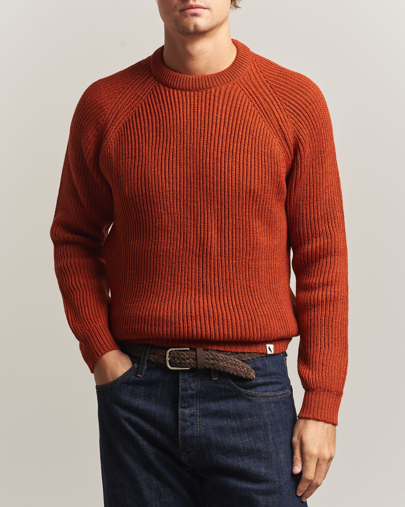 Herren | Pullover | Peregrine | Ford Knitted Wool Jumper Orange