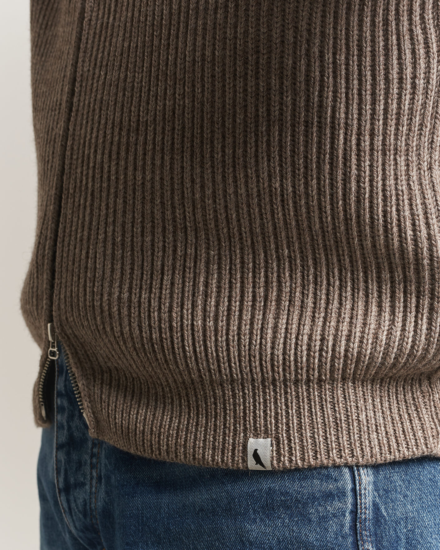 Herren | Pullover | Peregrine | Fisherman Merino Zip Cardigan Light Brown