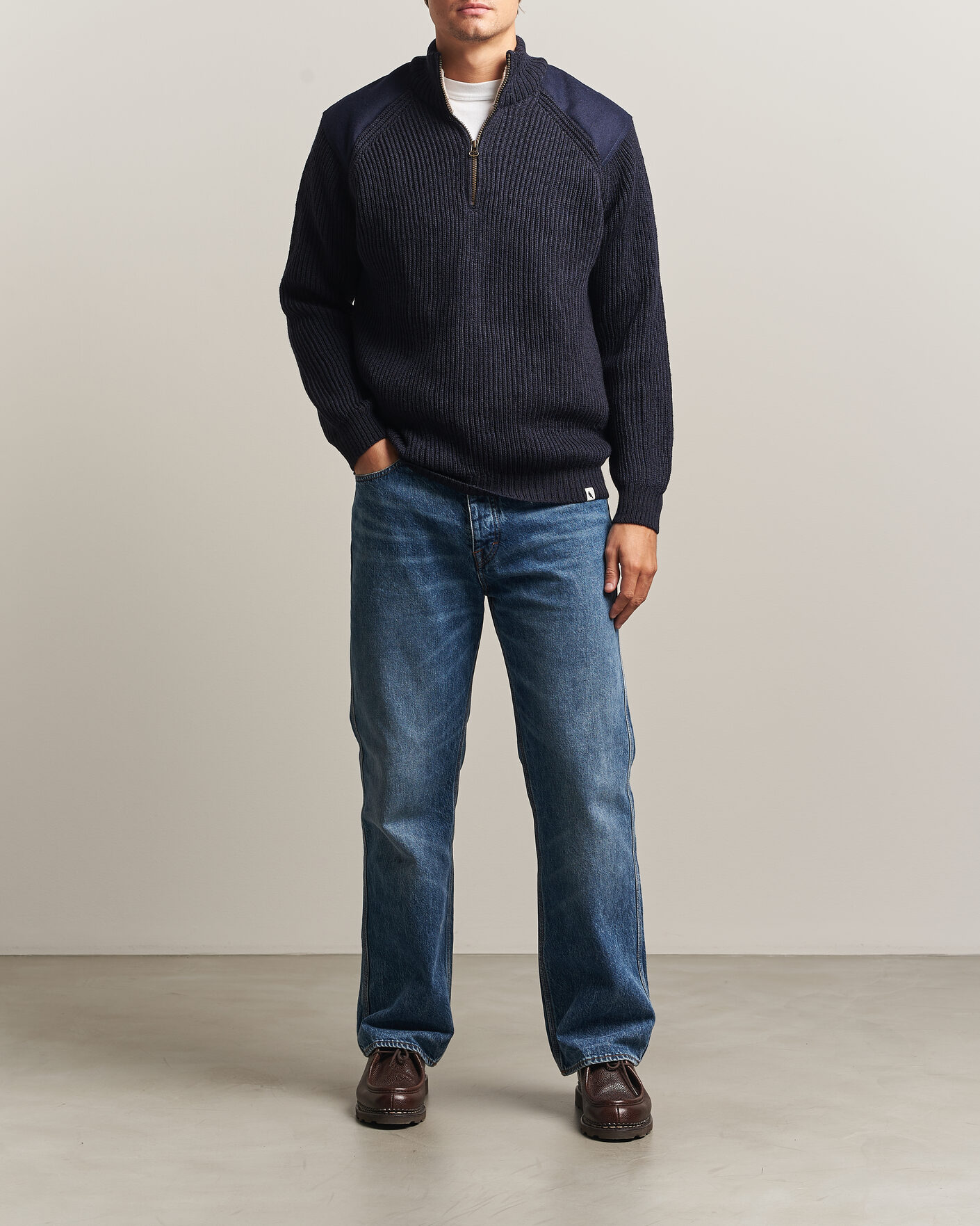 Herren | Pullover | Peregrine | Foxton Quarter Zip Jumperr Navy