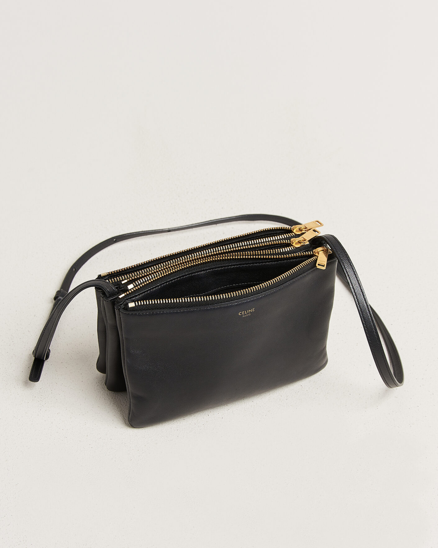 Herren | Pre-Owned & Vintage Bags | Celine Pre-Owned | Trio Bag Small Leather Black