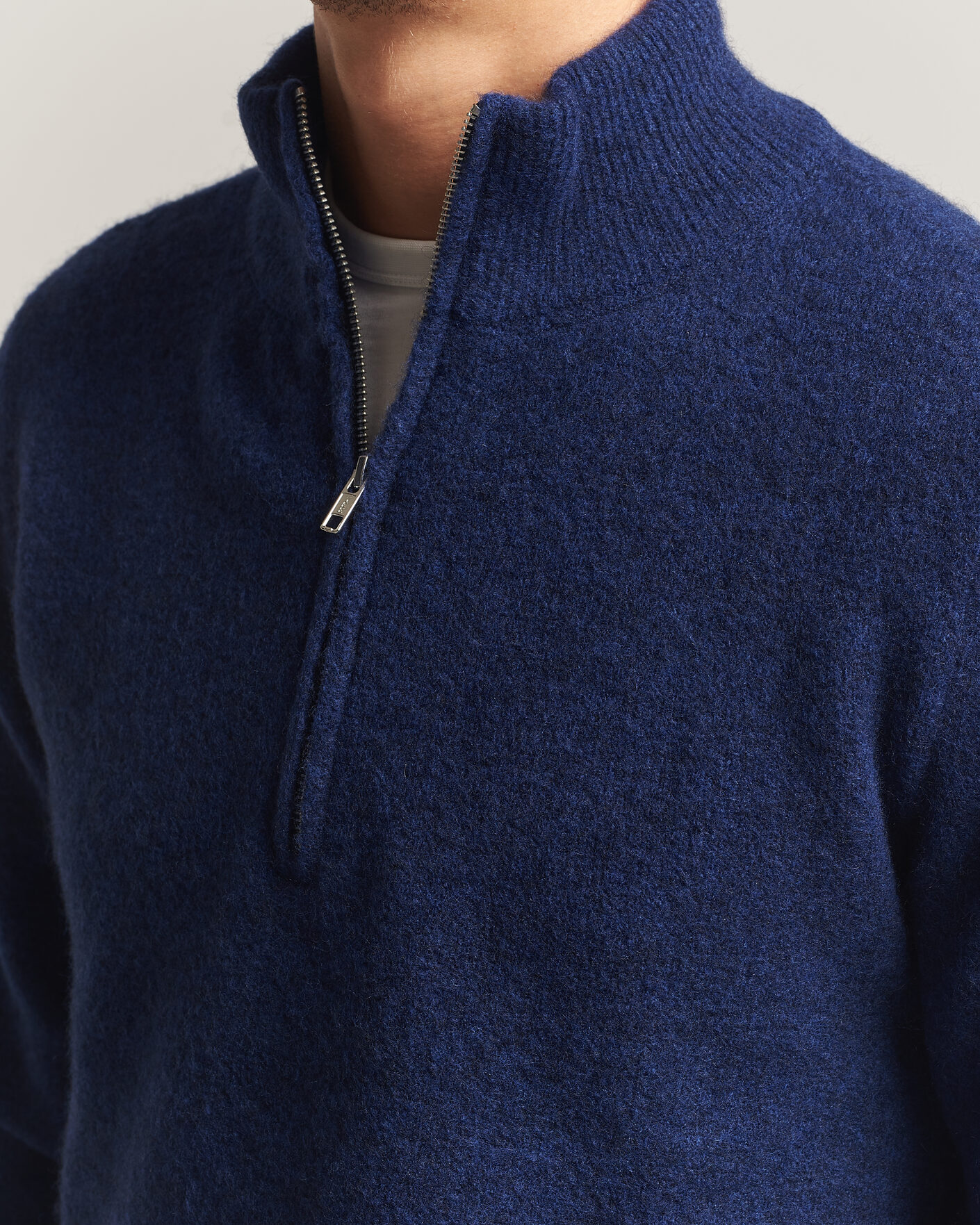 Herren | Pullover | Filippa K | Andrew Yak Knitted Half Zip Deep Blue
