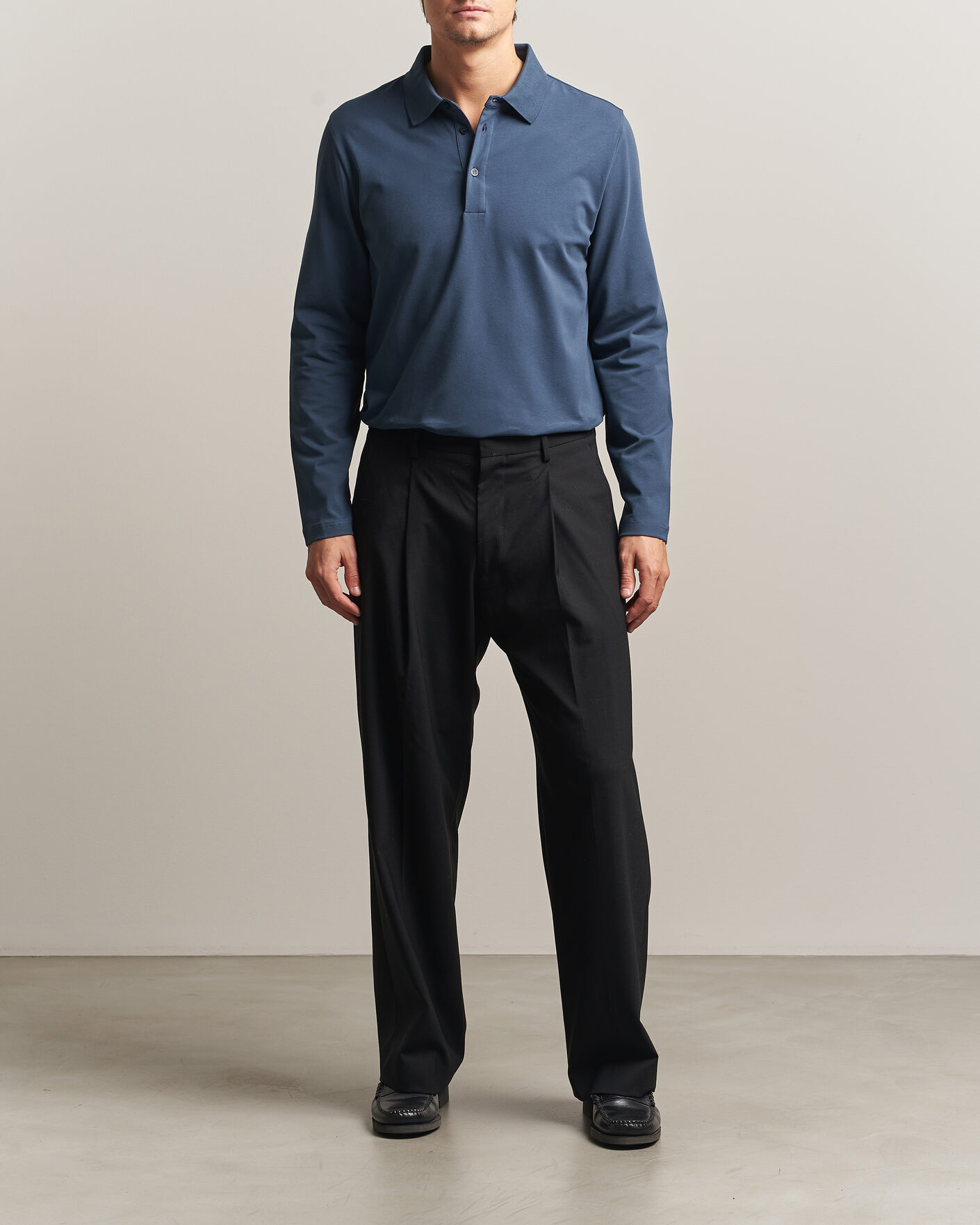 Herren | Poloshirts | Filippa K | Luke Lycra Polo Shirt Stone Blue